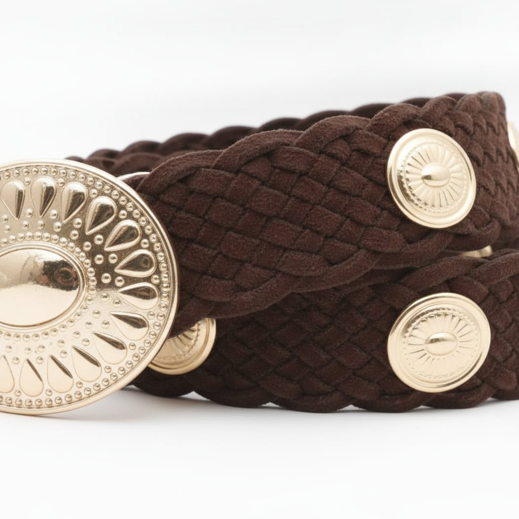 Cintura donna country con borchie - Moro