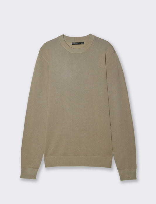 Maglia girocollo in filato premium - Verde salvia