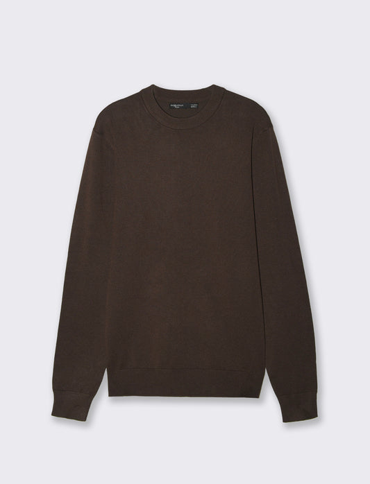 Maglia girocollo in filato premium - Moro