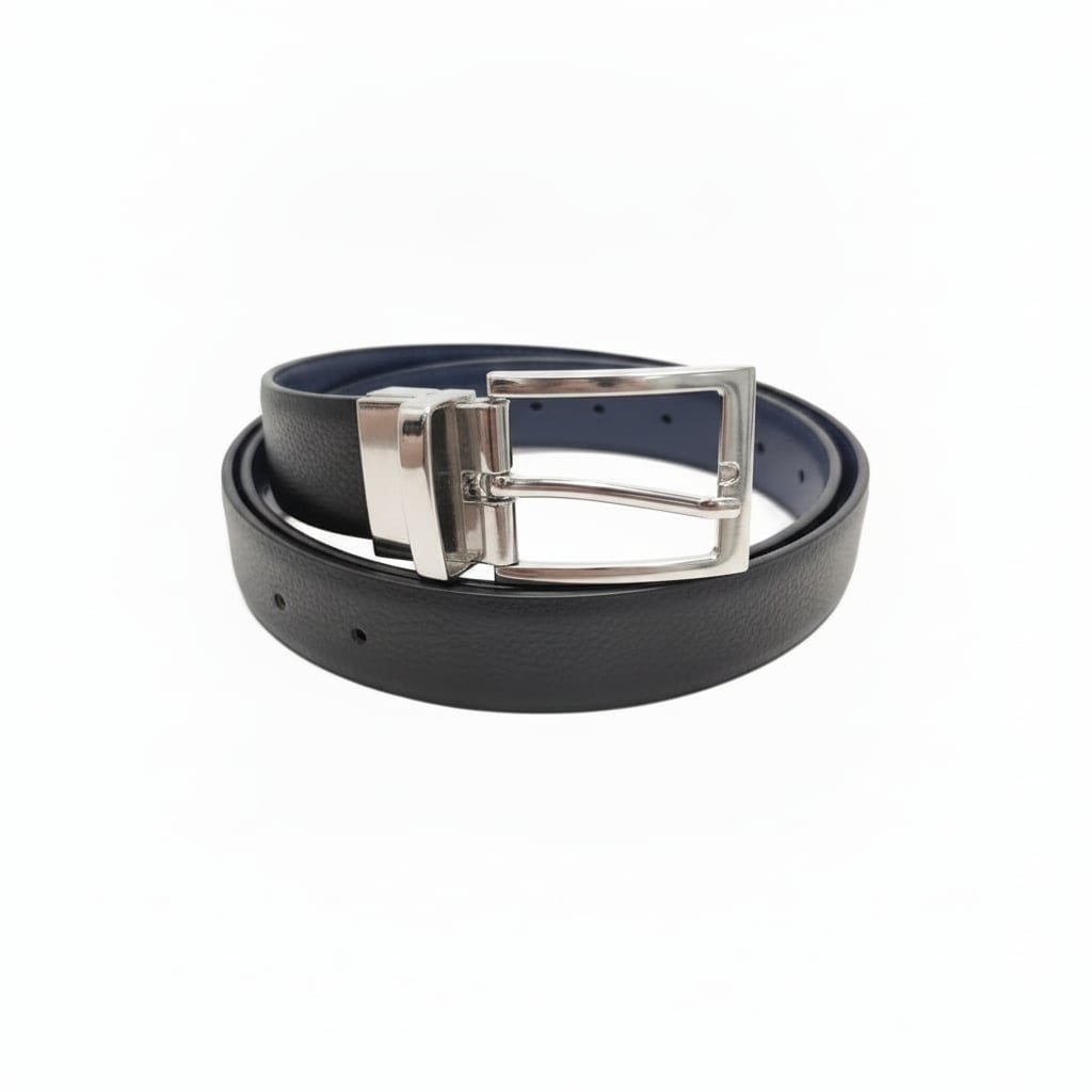 Cintura uomo double face - Nero