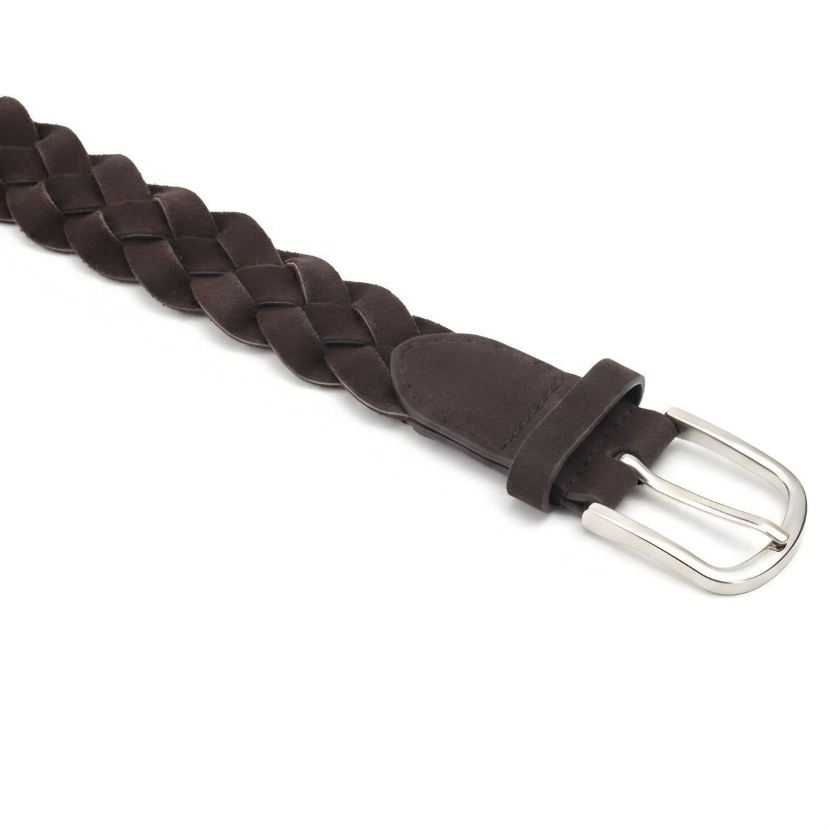 Cintura uomo treccia suede - Moro