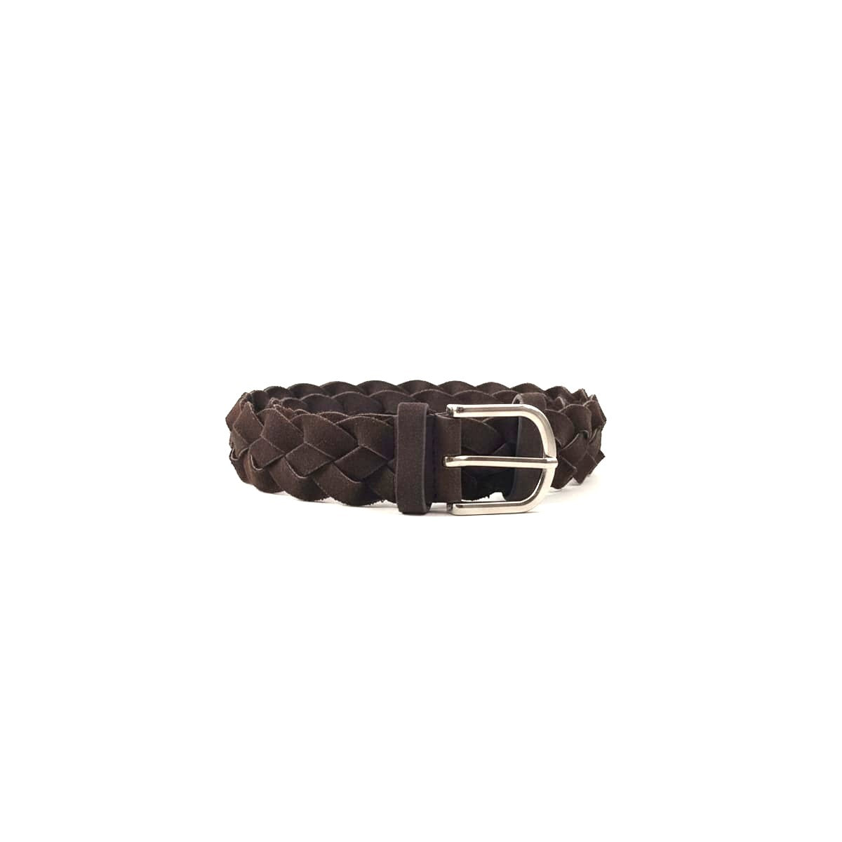 Cintura uomo treccia suede - Moro