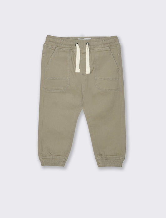 Pantaloni ampi con coulisse e elastico - Grigio mastice