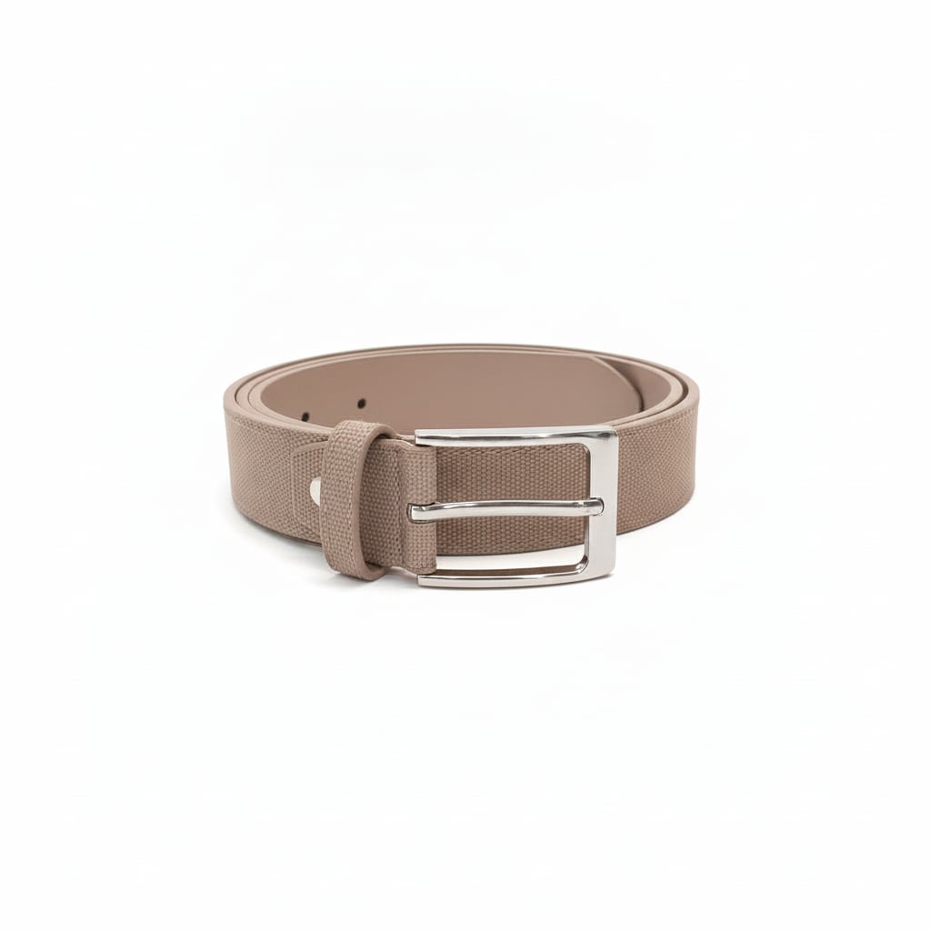 Cintura uomo effetto pelle - Beige