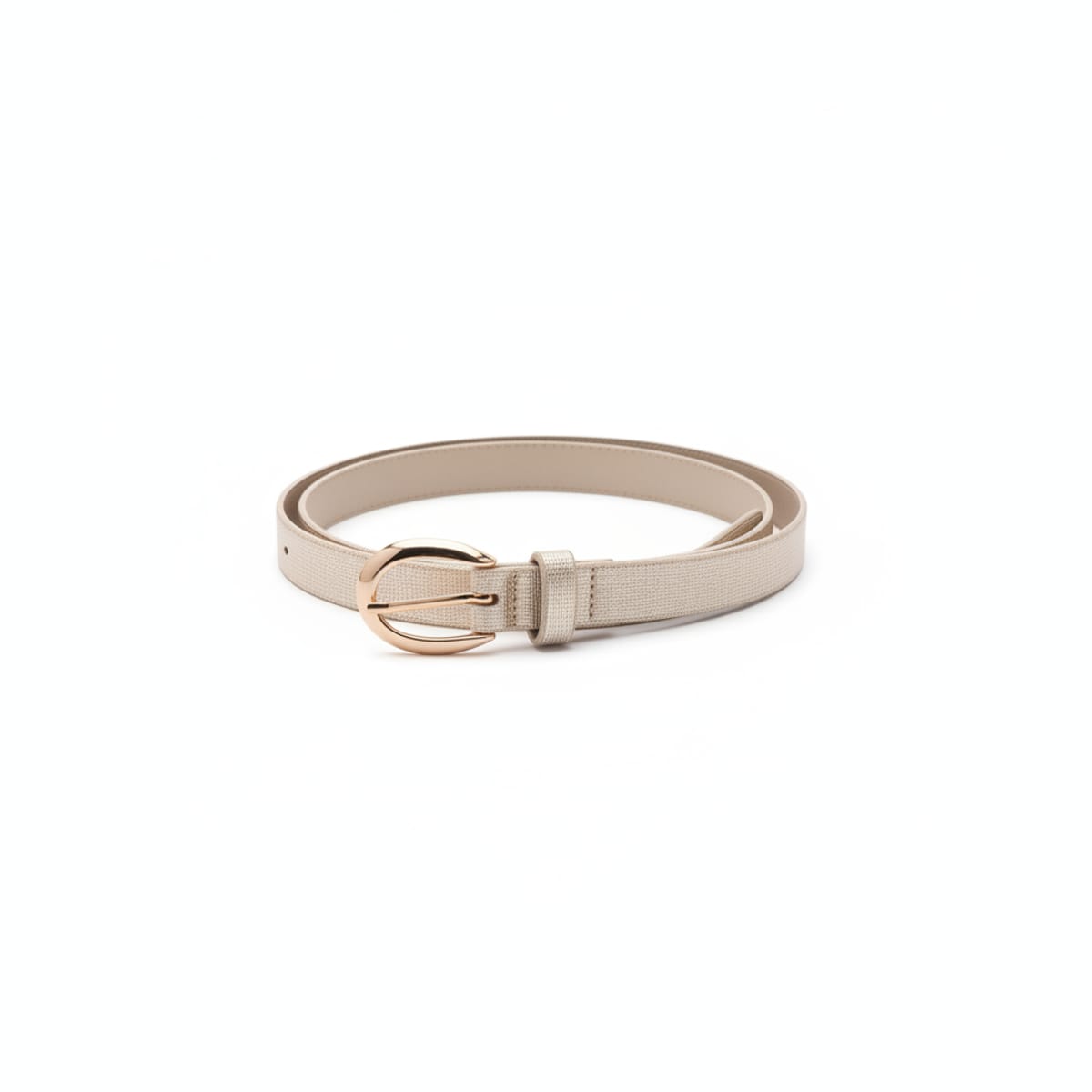 Cintura bambina basica fibbia ovale - Beige