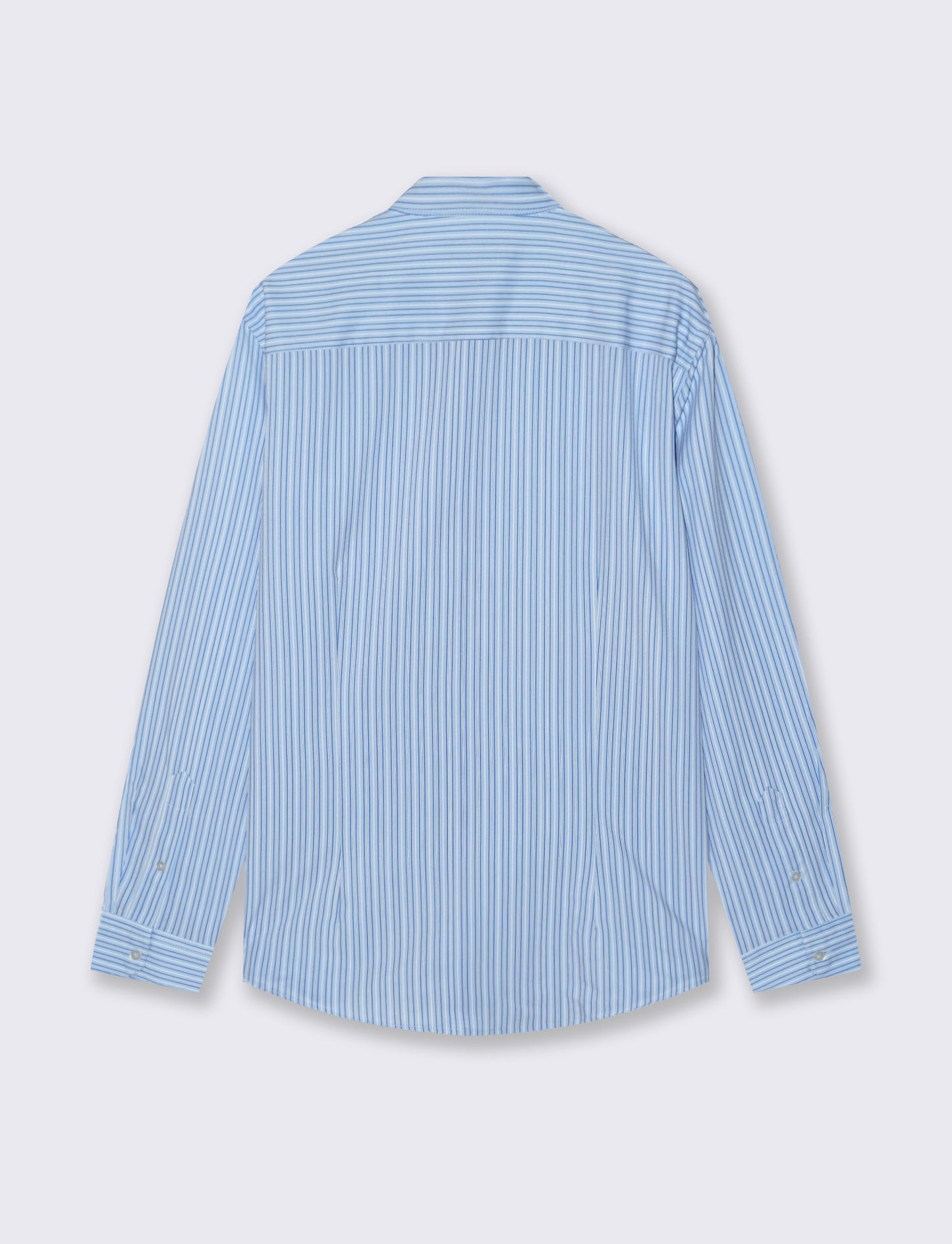 Slim Fit Striped Technical Fabric Shirt - Sky blue