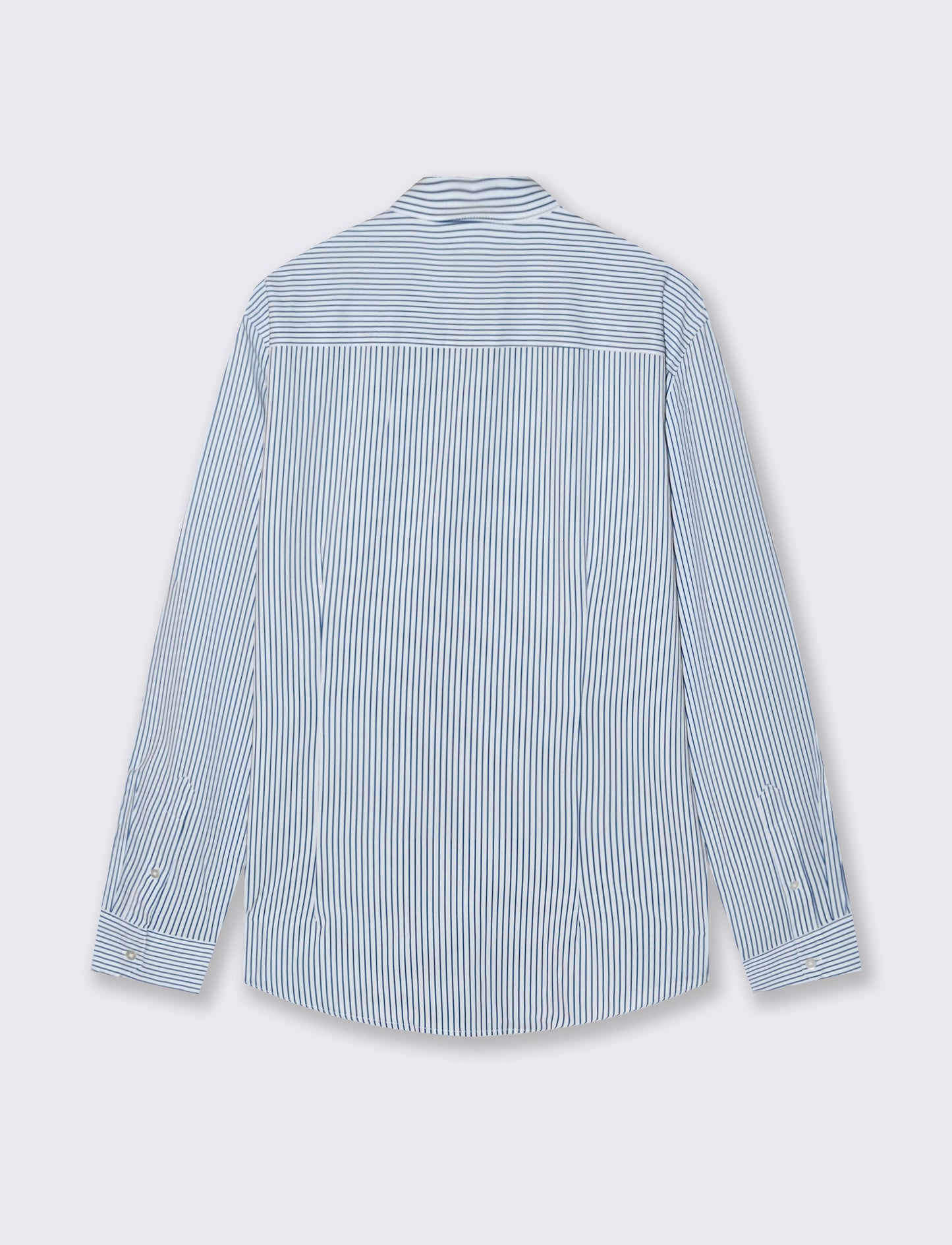 Camicia slim fit a righe in tessuto tecnico - Bianco