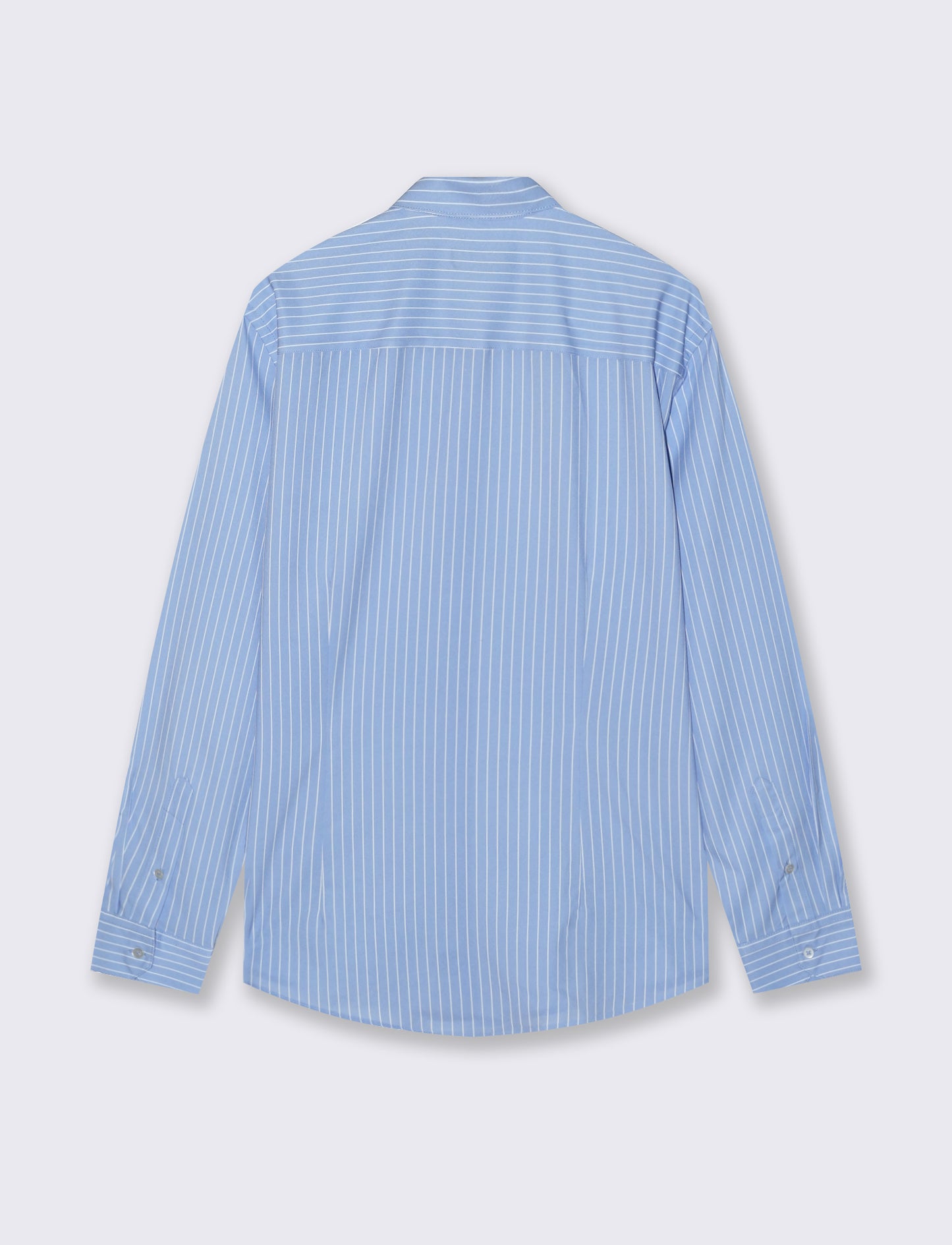 Camicia slim fit a righe in tessuto tecnico - Azzurro