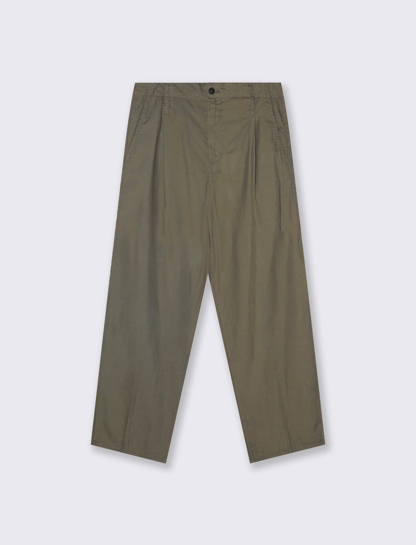 Pantaloni Chino Wide Leg in Twill - Verde kaki