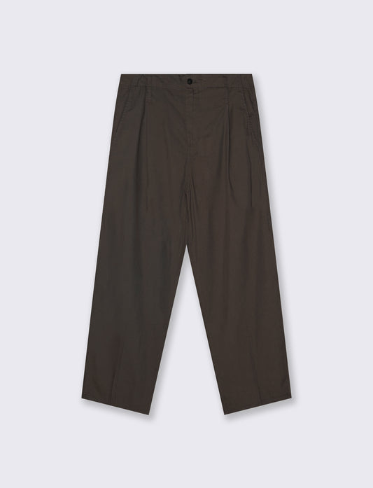 Pantaloni Chino Wide Leg in Twill - Moro