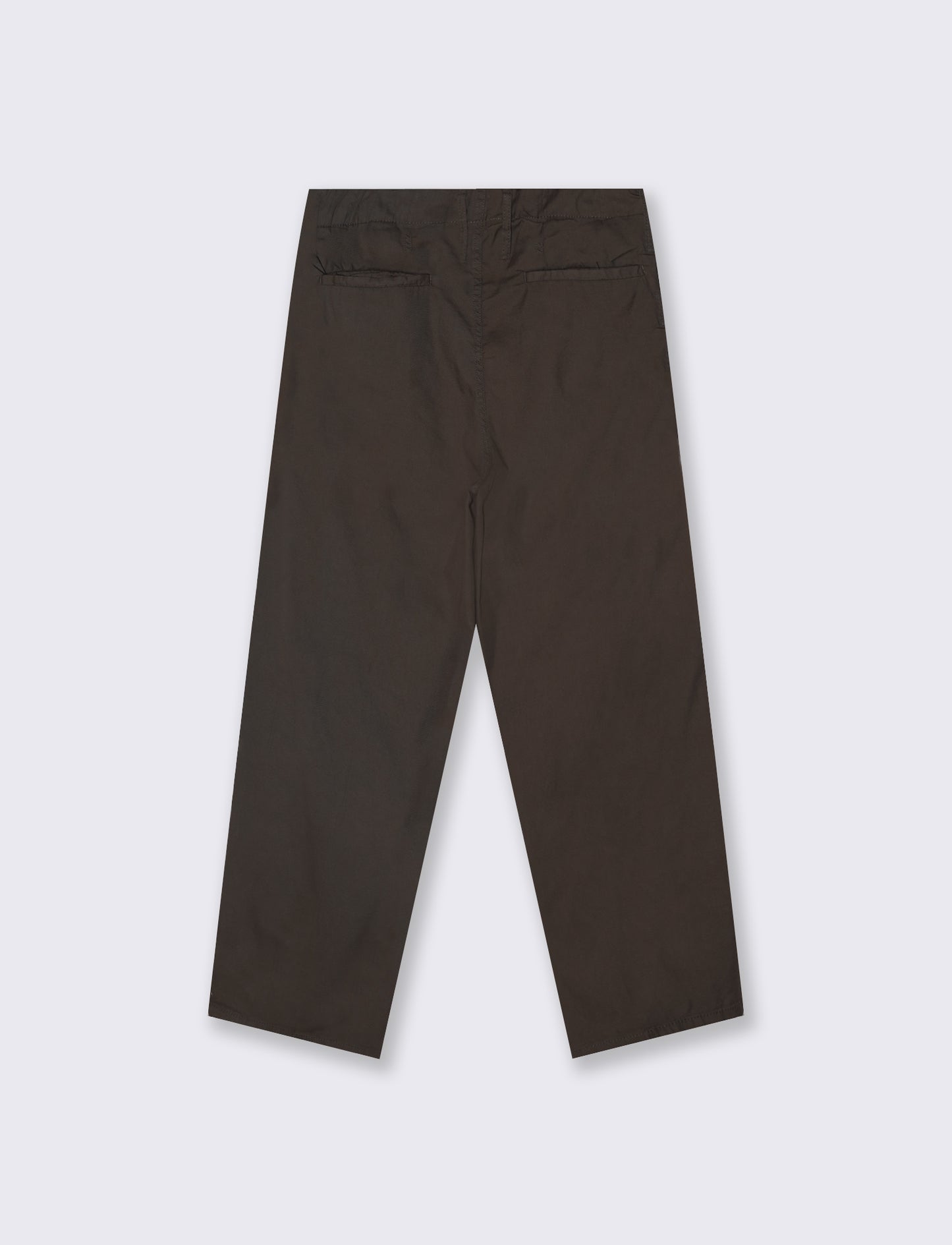 Wide Leg Twill Chino Pants - Brown