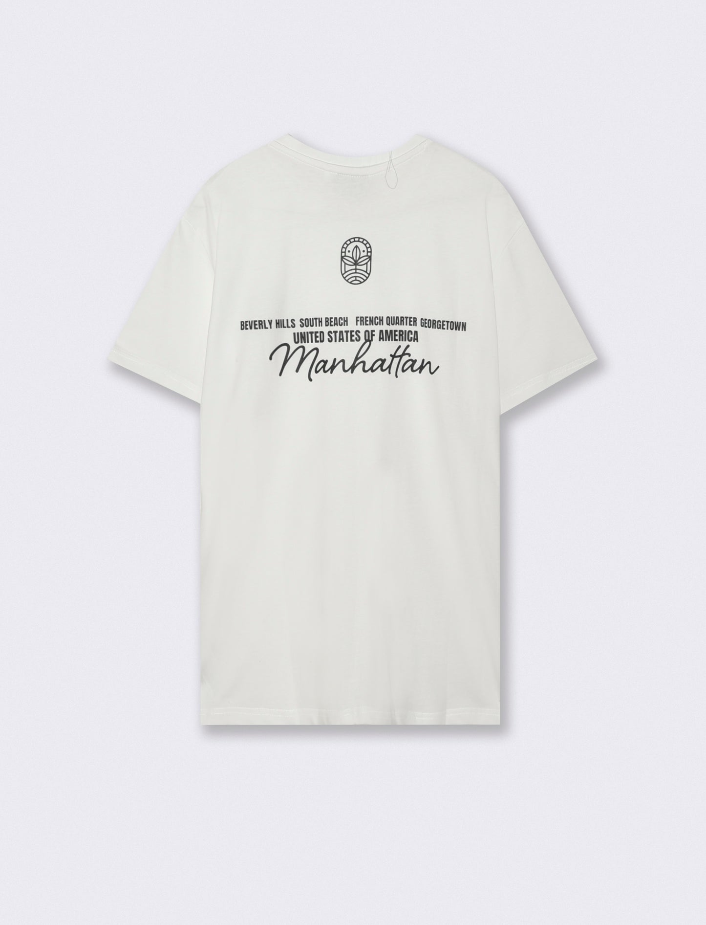 T-shirt girocollo cotone con stampe - Bianco