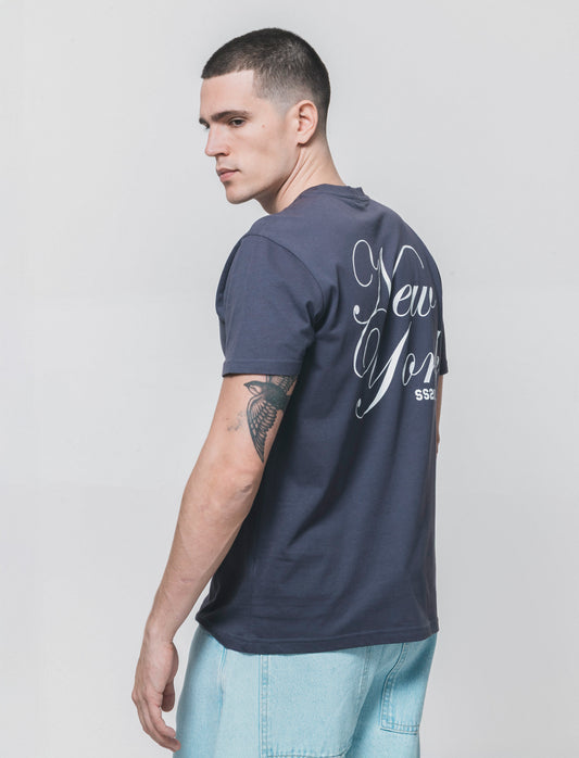 Cotton crew neck T-shirt with prints - Purple