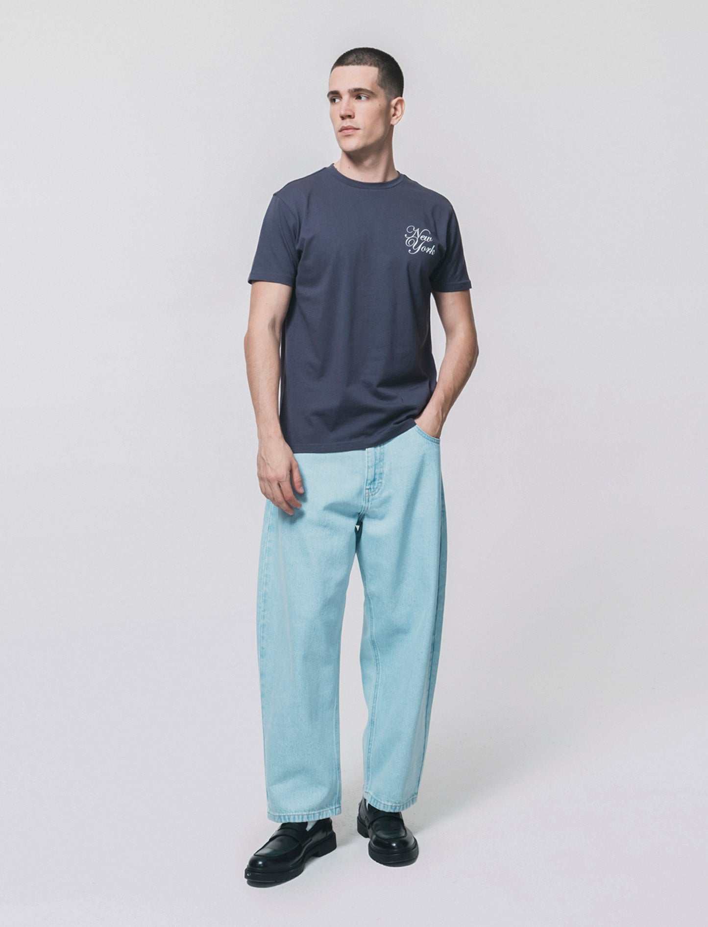 Cotton crew neck T-shirt with prints - Purple