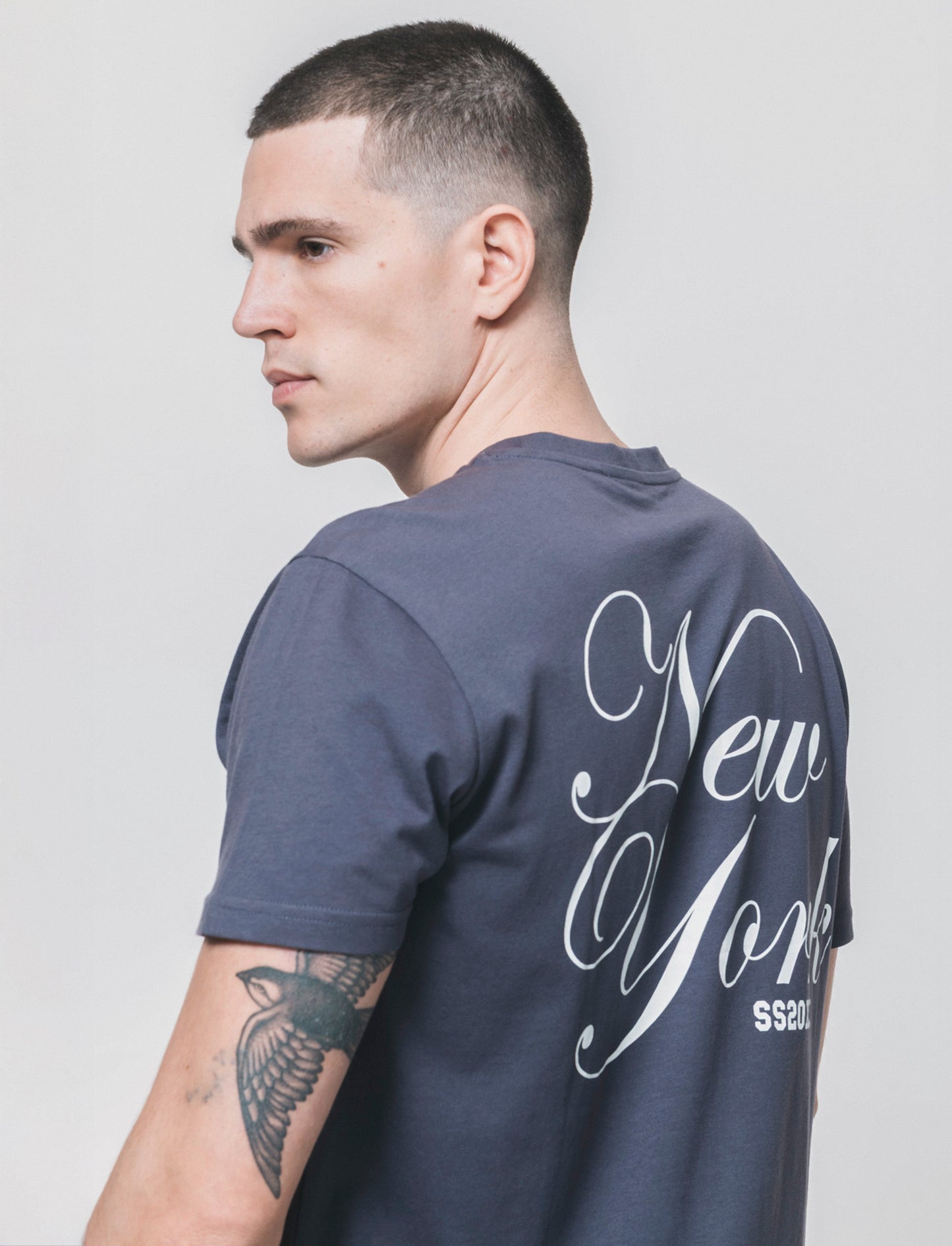 Cotton crew neck T-shirt with prints - Purple