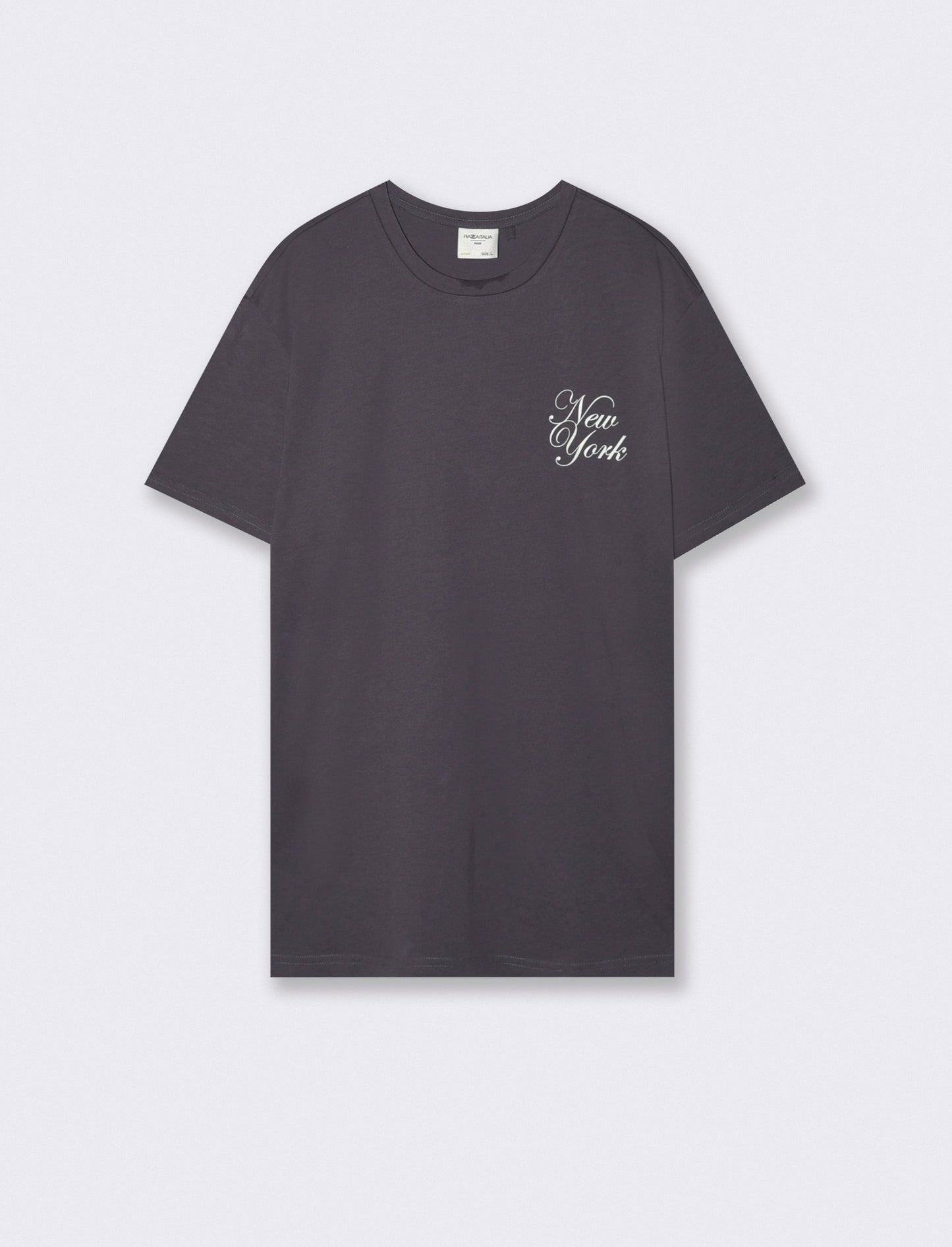 Cotton crew neck T-shirt with prints - Purple