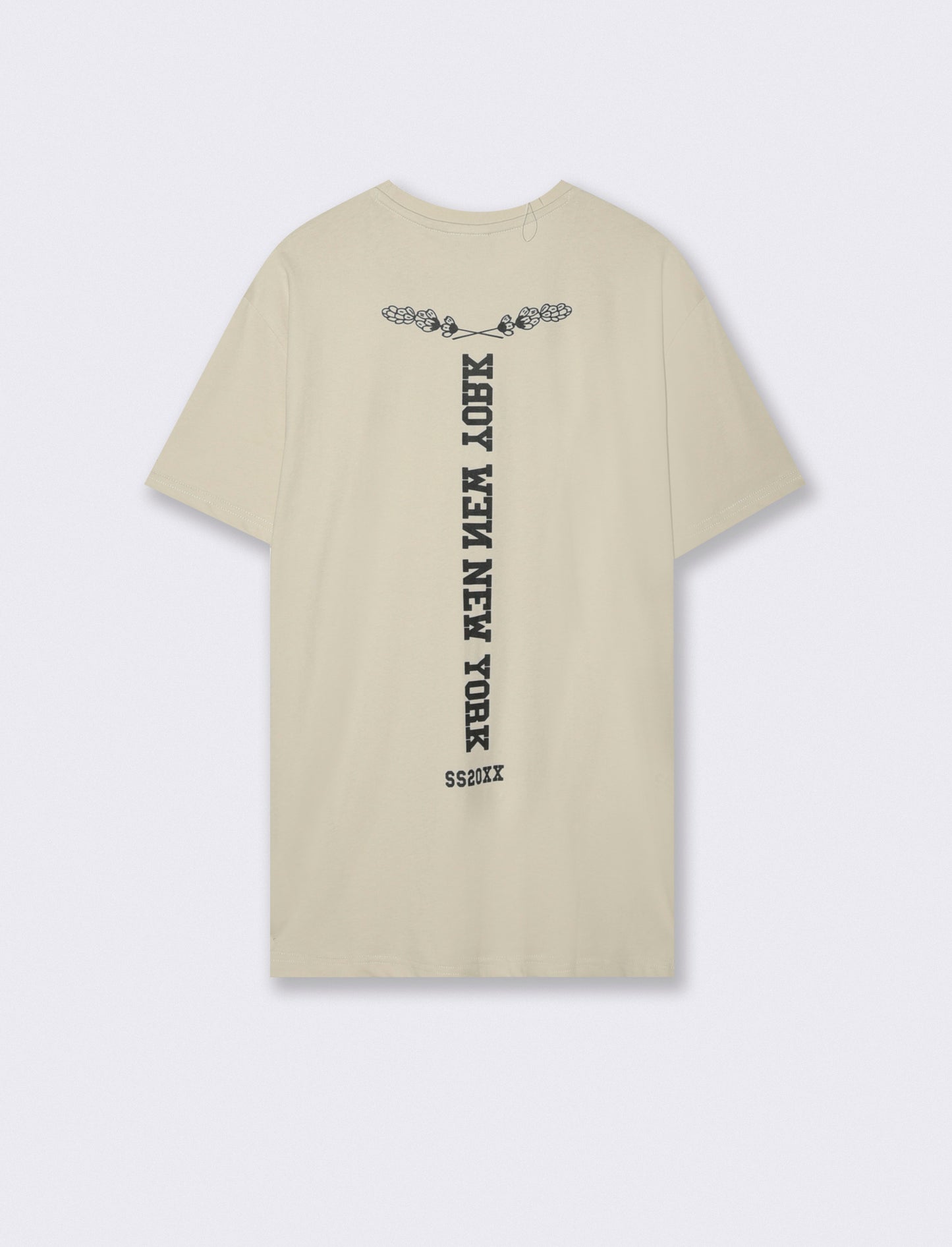 T-shirt girocollo cotone con stampe - Grigio ghiaccio