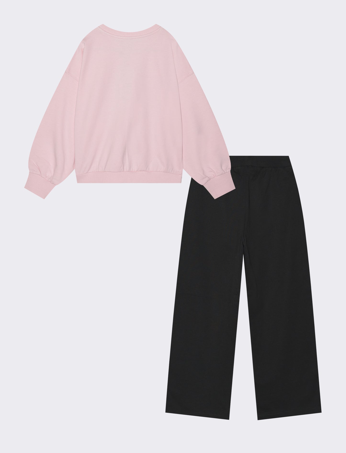 Tuta da bambina in french terry colorata - Rosa