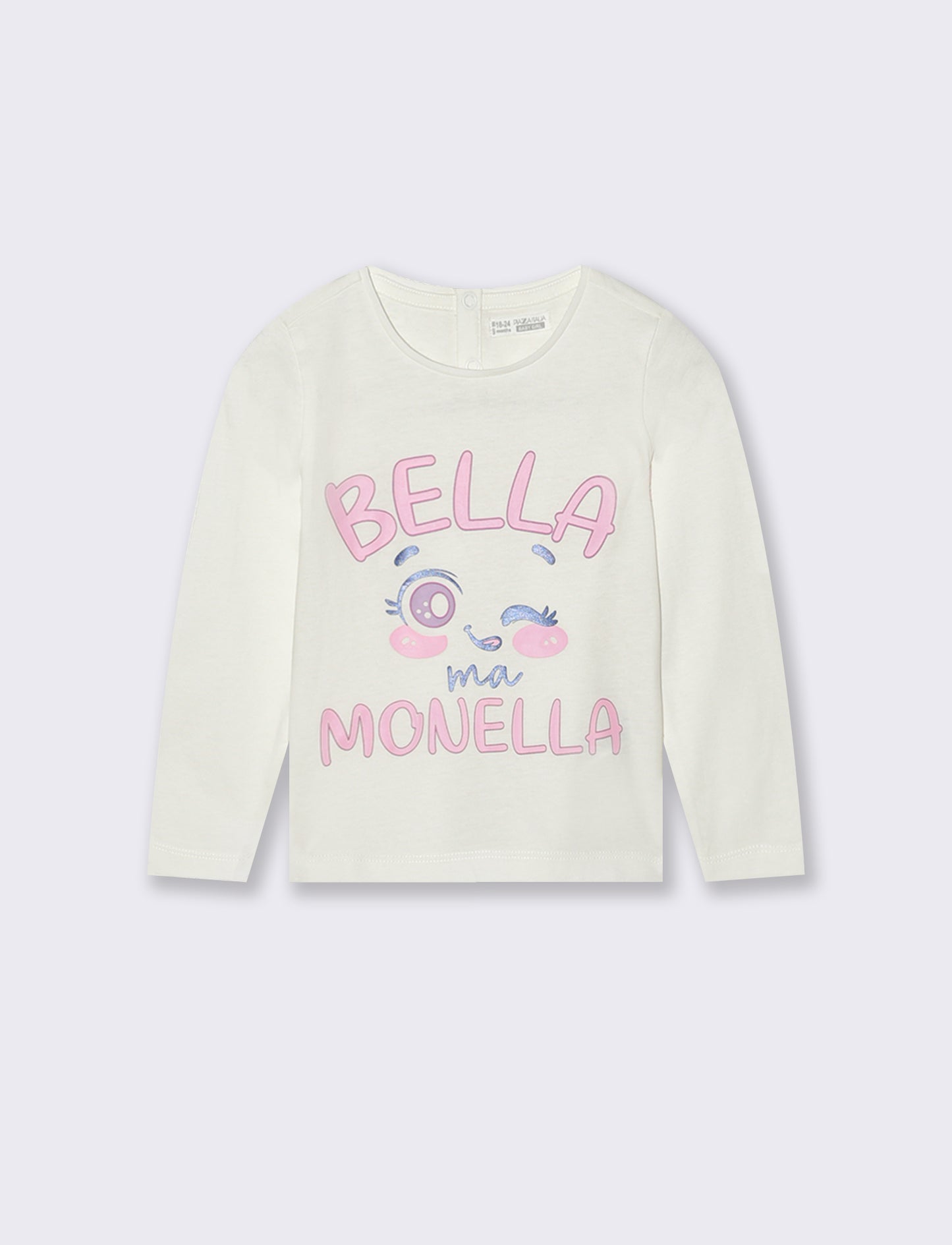 T-shirt manica lunga con stampa trendy - Bianco latte