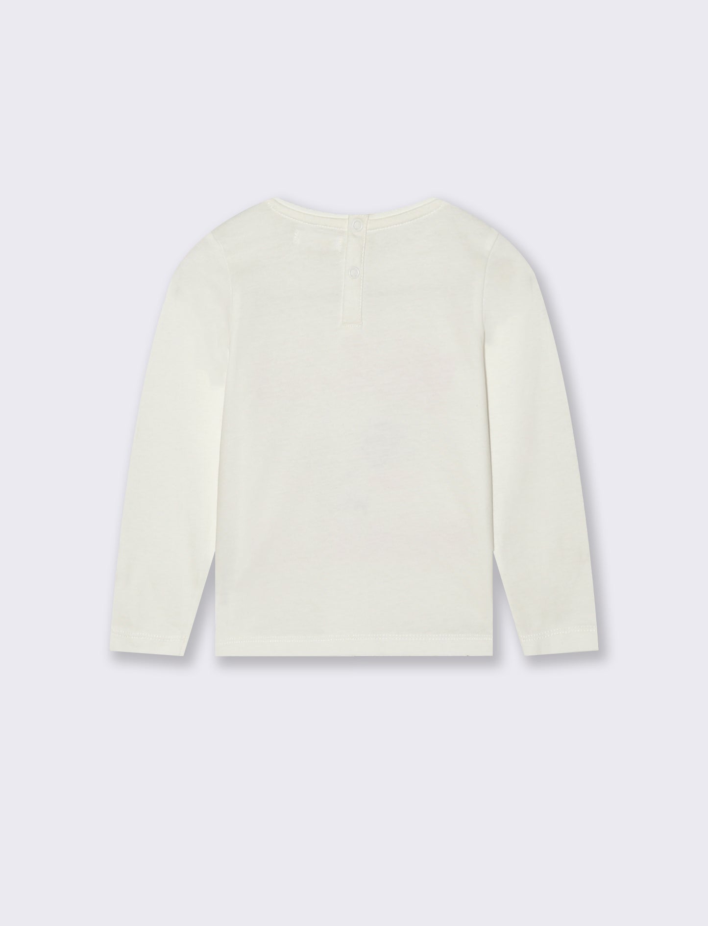 T-shirt manica lunga con stampa trendy - Bianco latte
