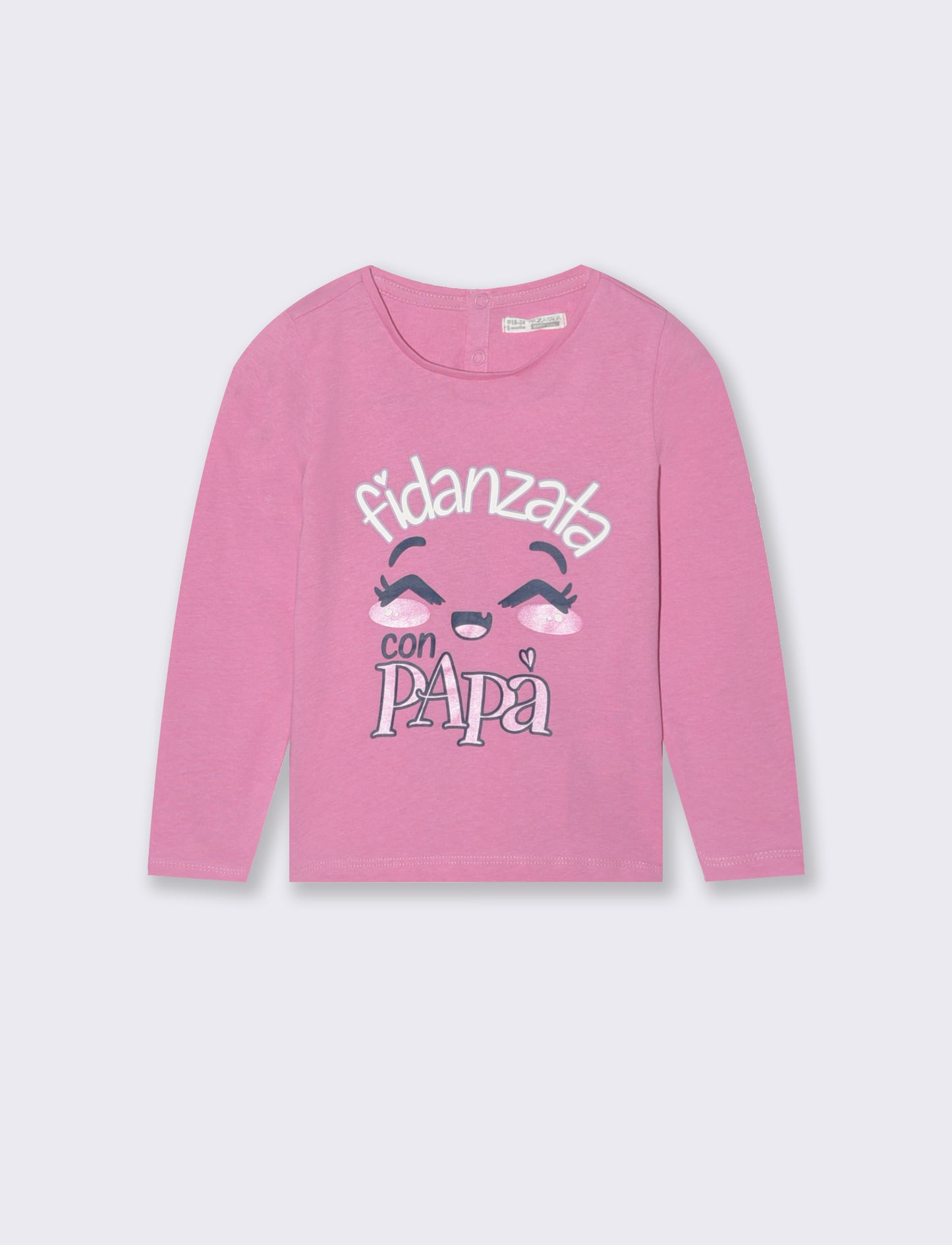 T-shirt manica lunga con stampa trendy - Rosa candy
