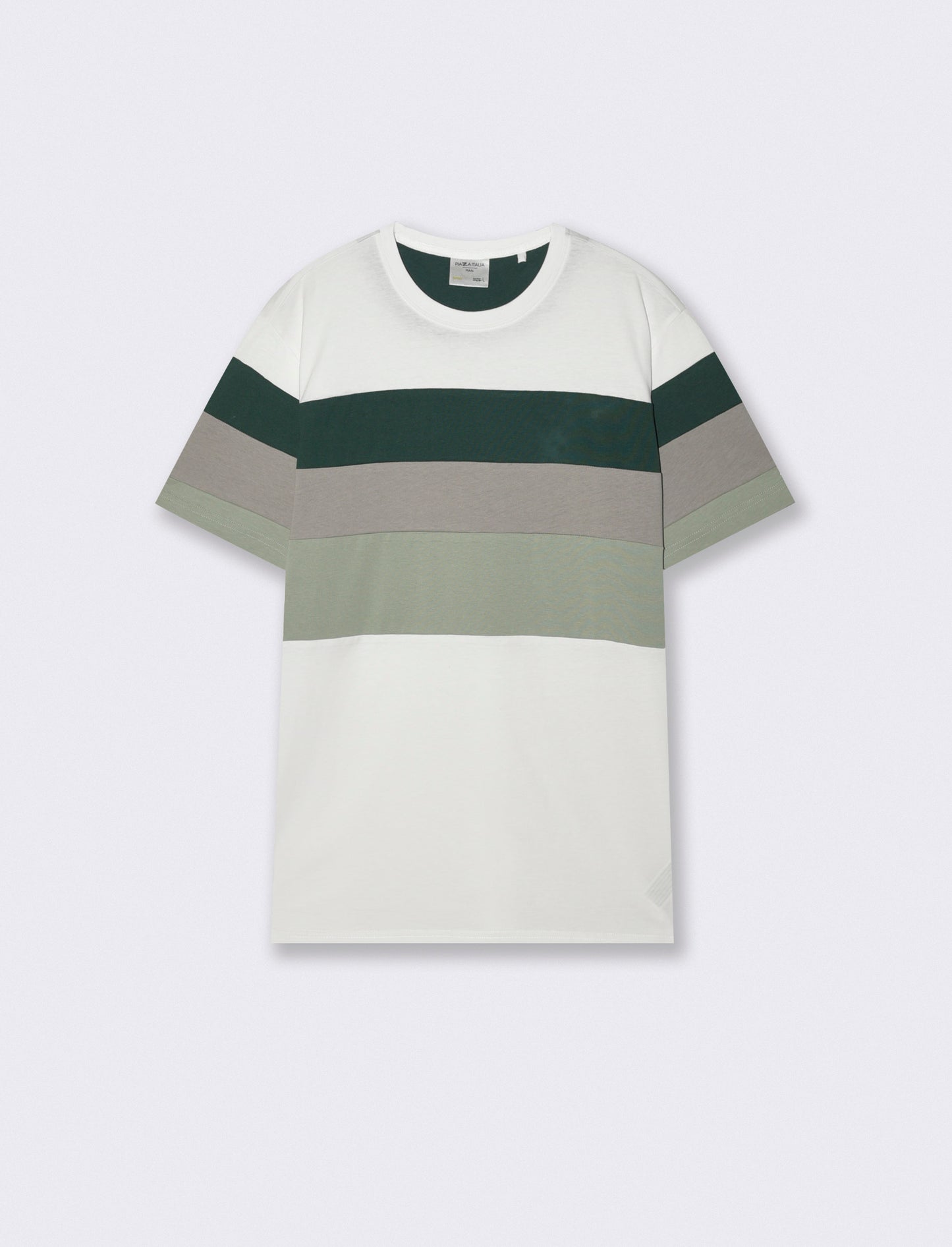 T-shirt girocollo con fascia multipla - Bianco