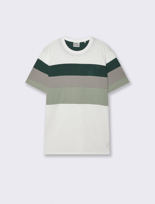 T-shirt girocollo con fascia multipla - Bianco