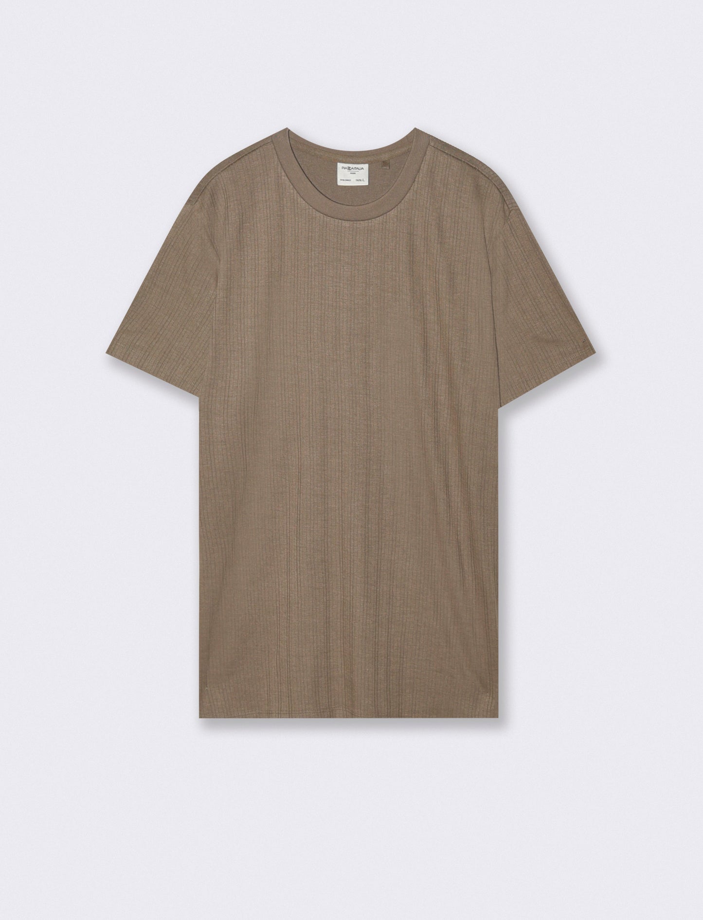 Ribbed crew neck knit T-shirt - Green