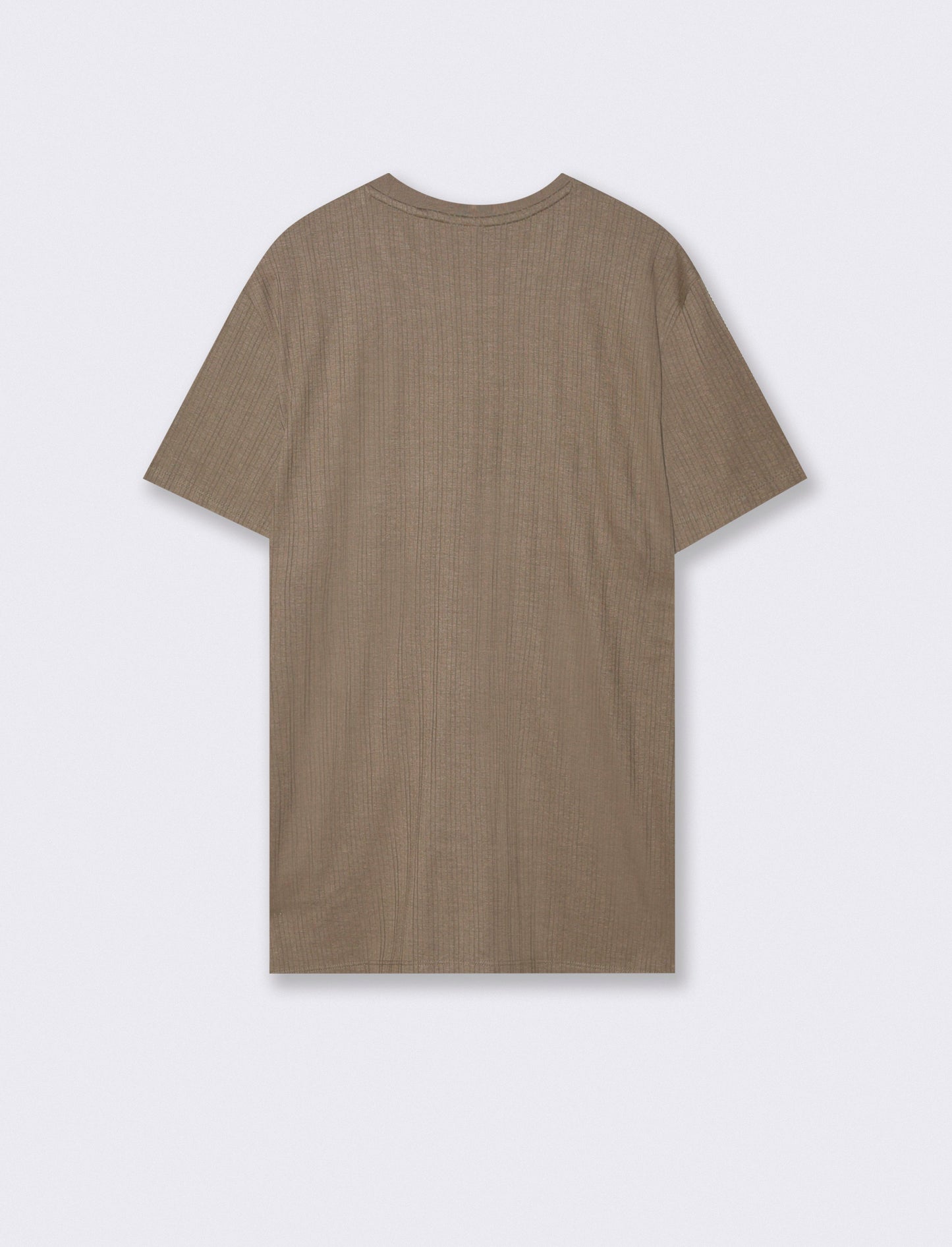 Ribbed crew neck knit T-shirt - Green