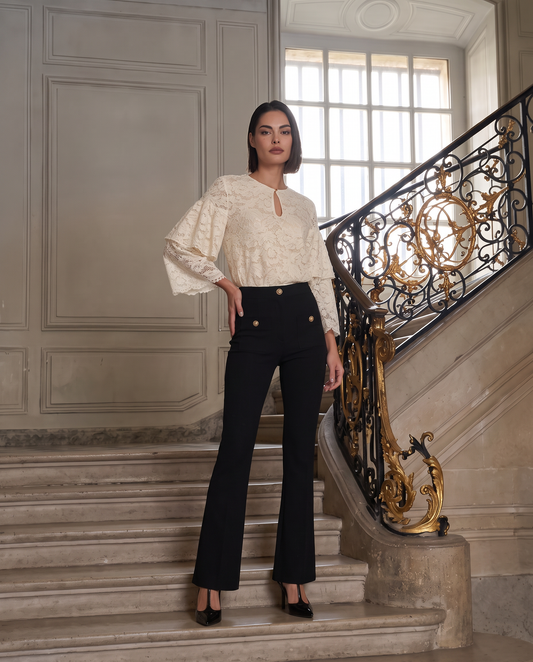 Casacca in pizzo - Bianco latte
