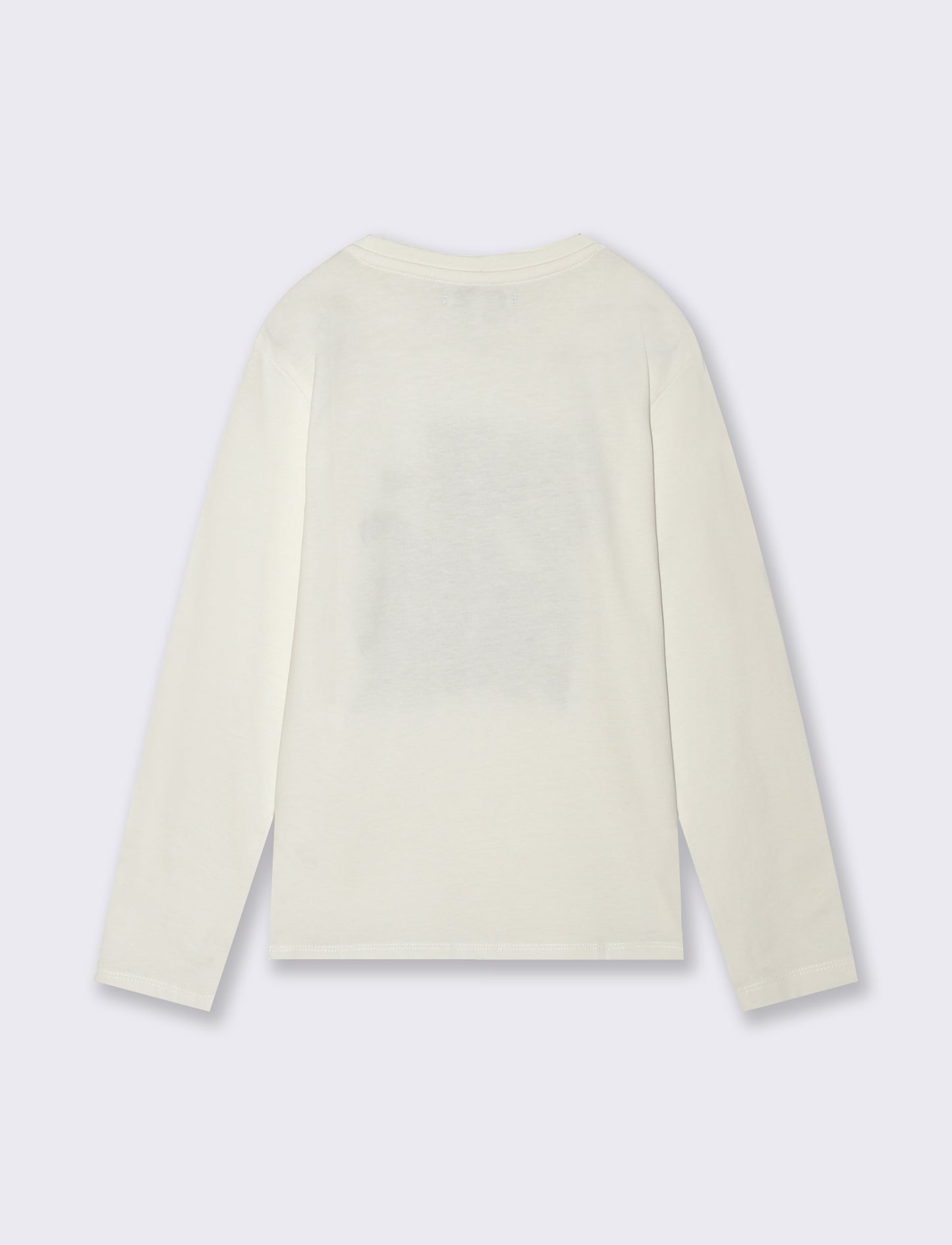 T-shirt maniche lunghe con stampa colori - Bianco latte