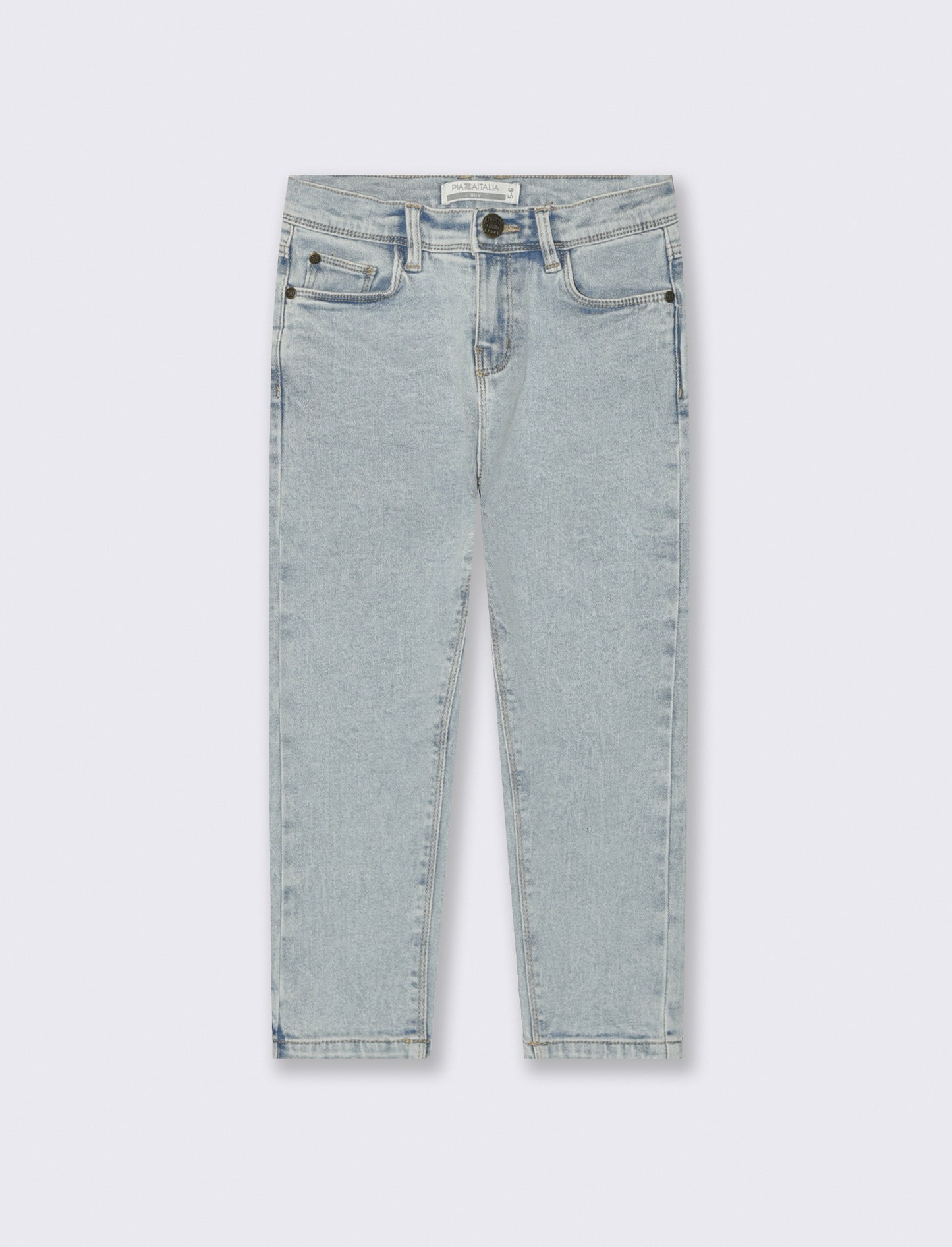 5-pocket jeans with adjustable waist - Blue