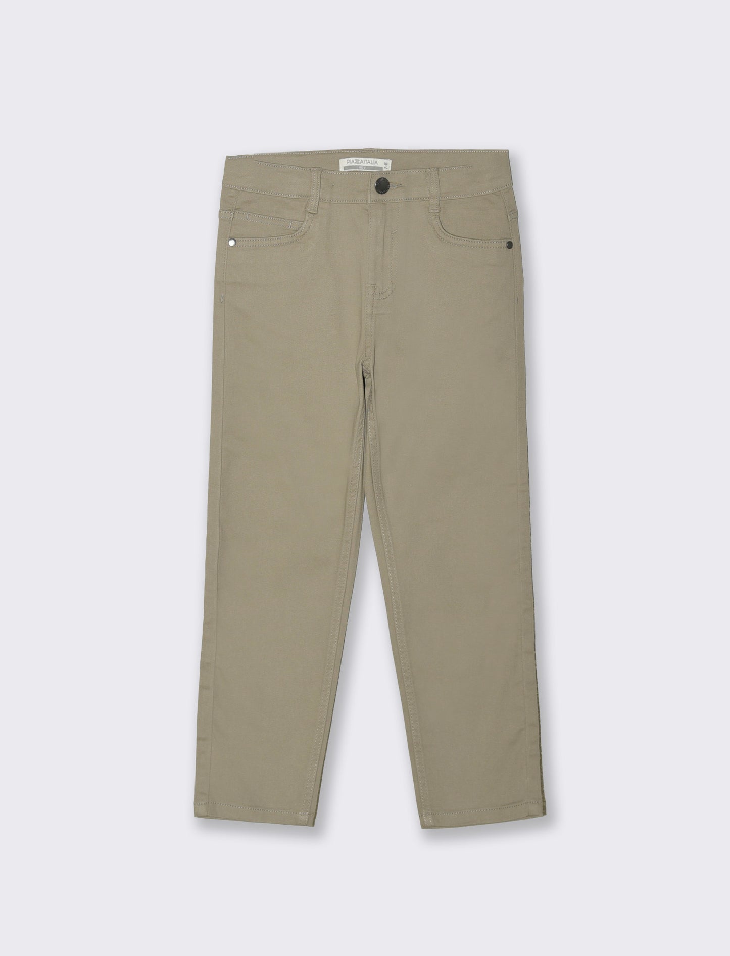 Pantaloni Cinque Tasche in Cotone Elastico - Grigio mastice