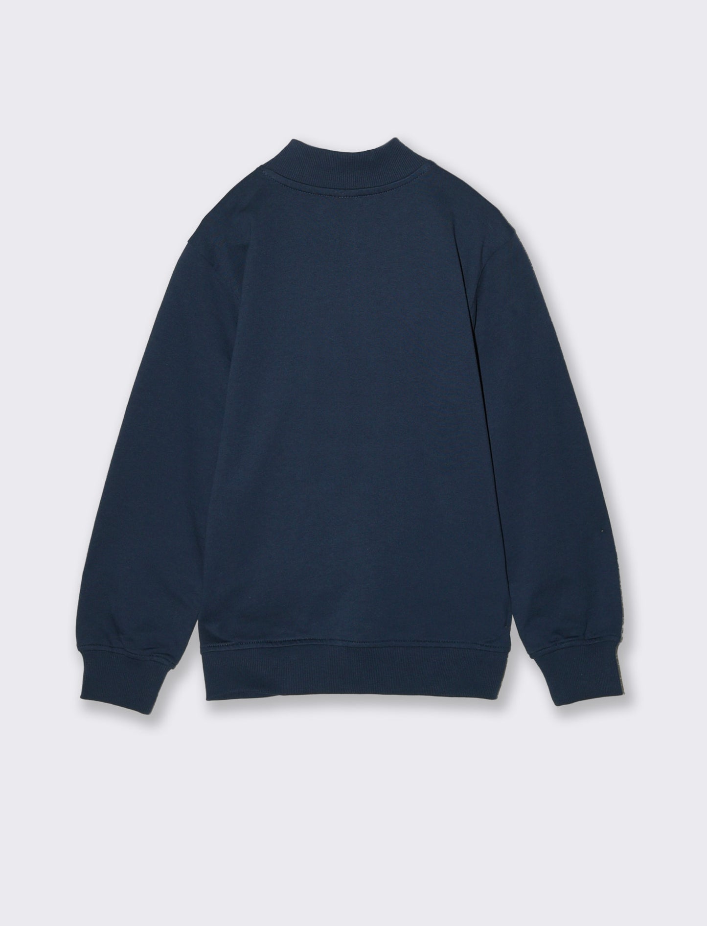 Felpa aperta in cotone con zip - Blu