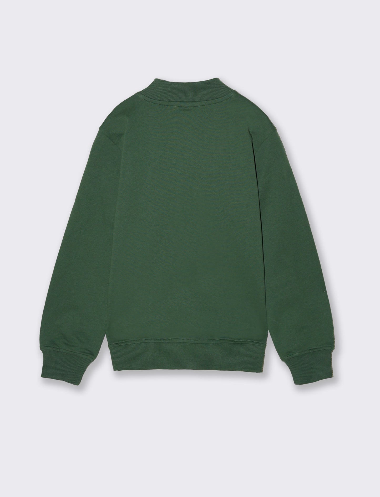 Felpa aperta in cotone con zip - Verde abete