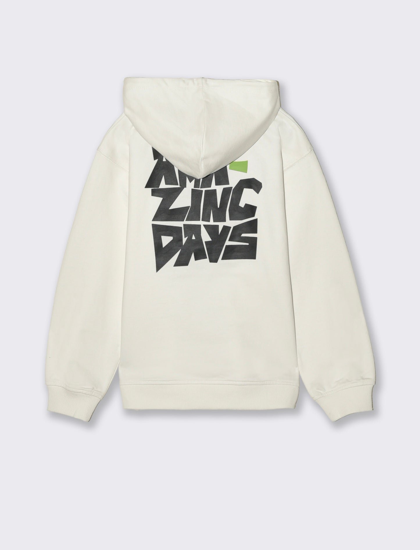 Hooded sweatshirt with oversized pocket - White