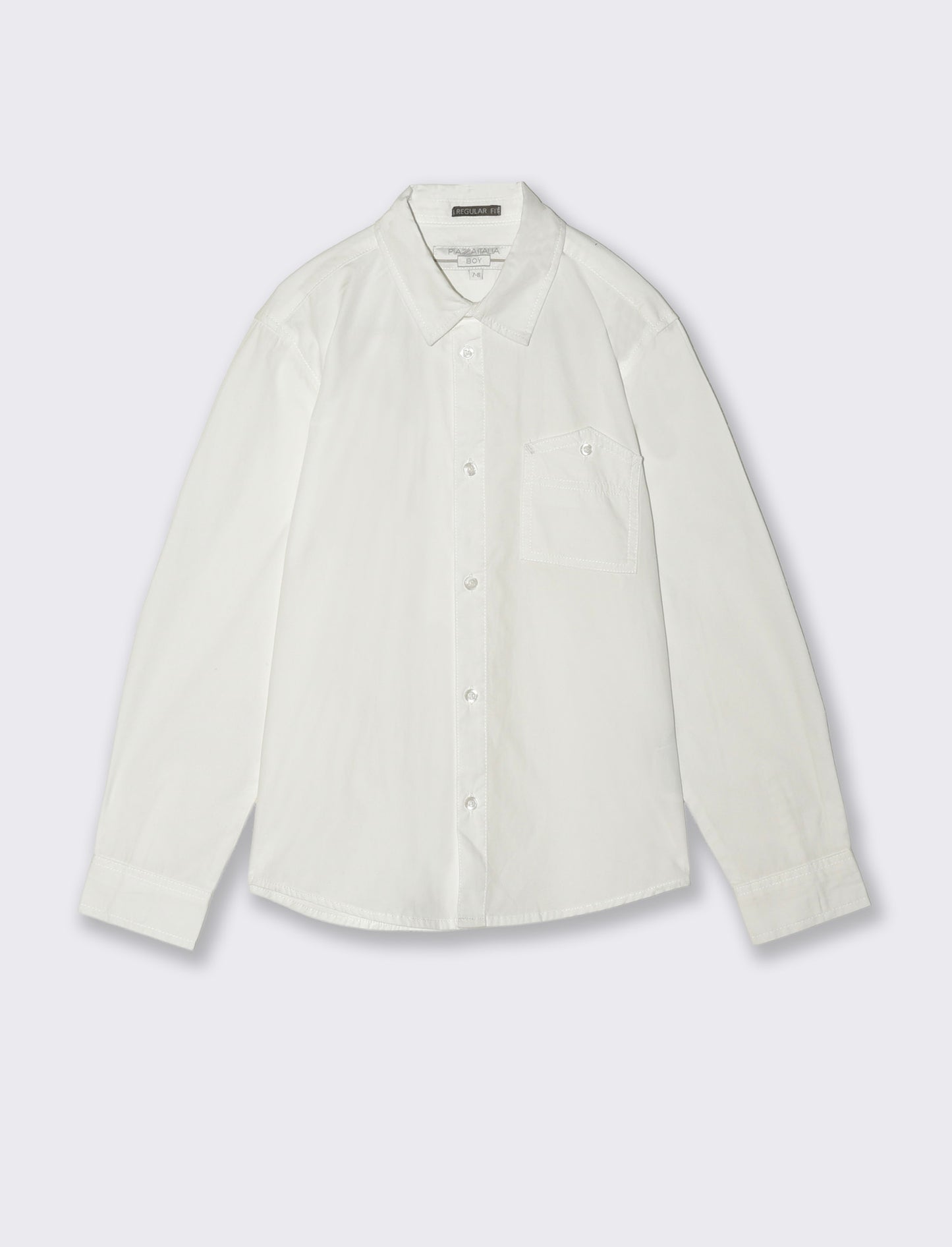 Camicia in cotone tinta unita casual - Bianco latte