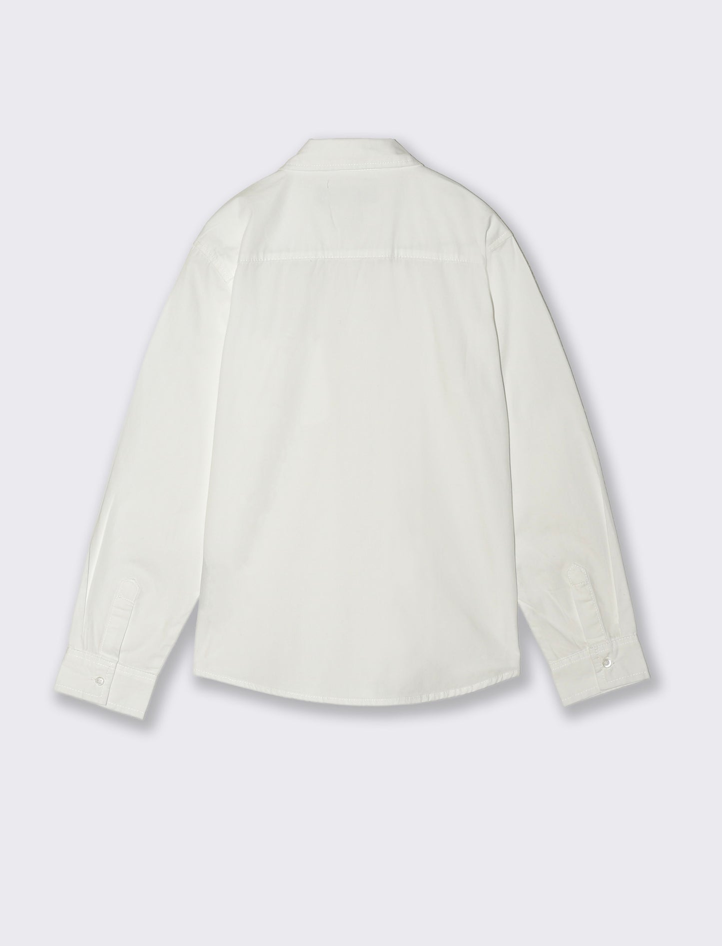 Camicia in cotone tinta unita casual - Bianco latte