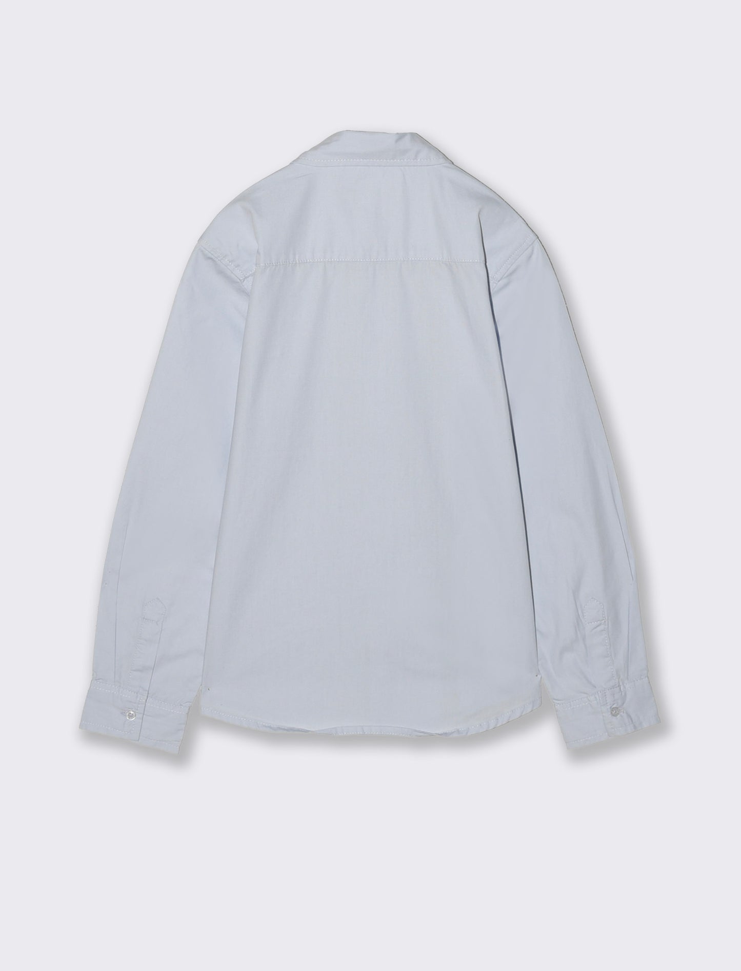 Camicia in cotone tinta unita casual - Azzurro