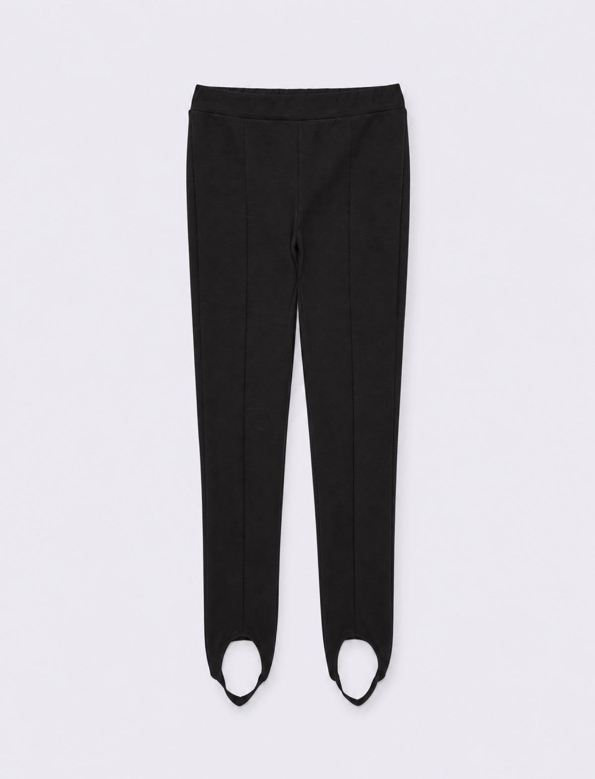 Stretch interlock leggings with front pintuck - Black