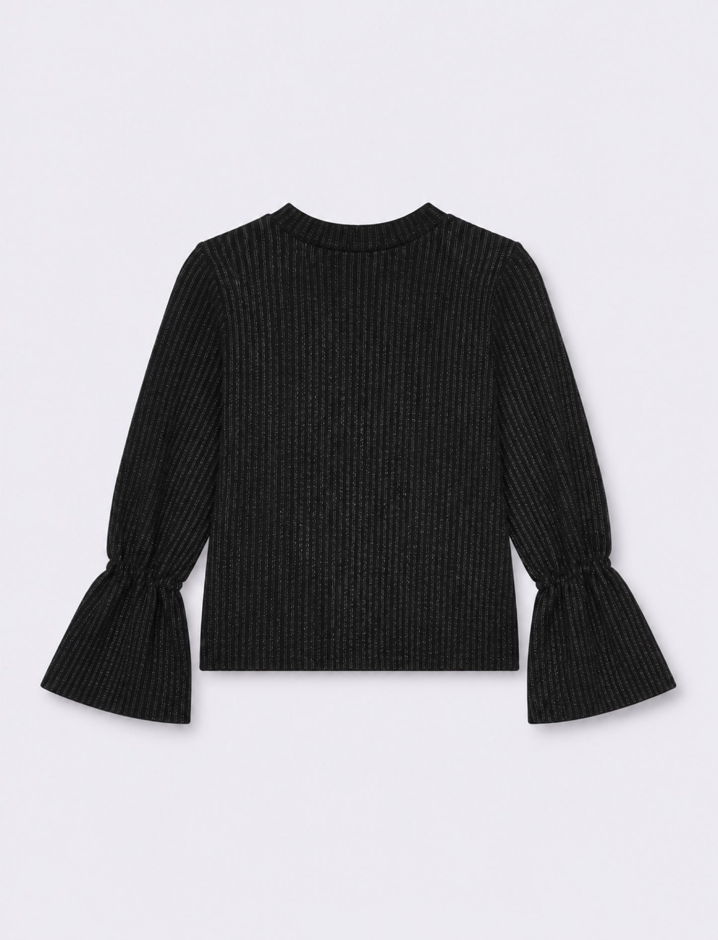 Pullover da bambina con spilla gioiello. - Nero