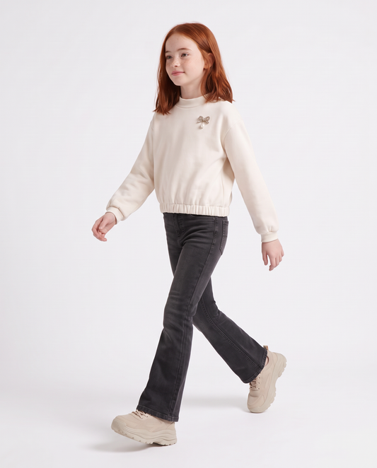 Maglia con spilla gioiello - Bianco
