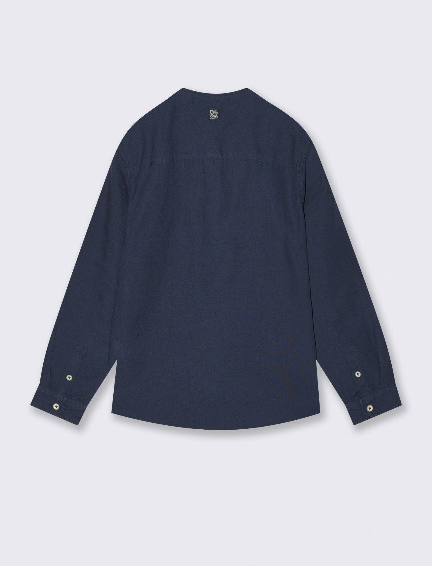 Camicia manica lunga in misto cotone - Blu