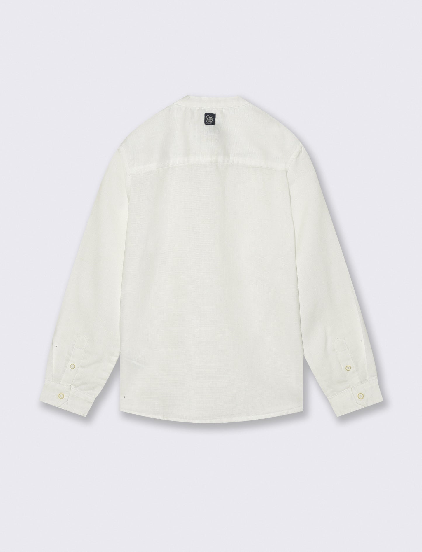Camicia manica lunga in misto cotone - Bianco latte