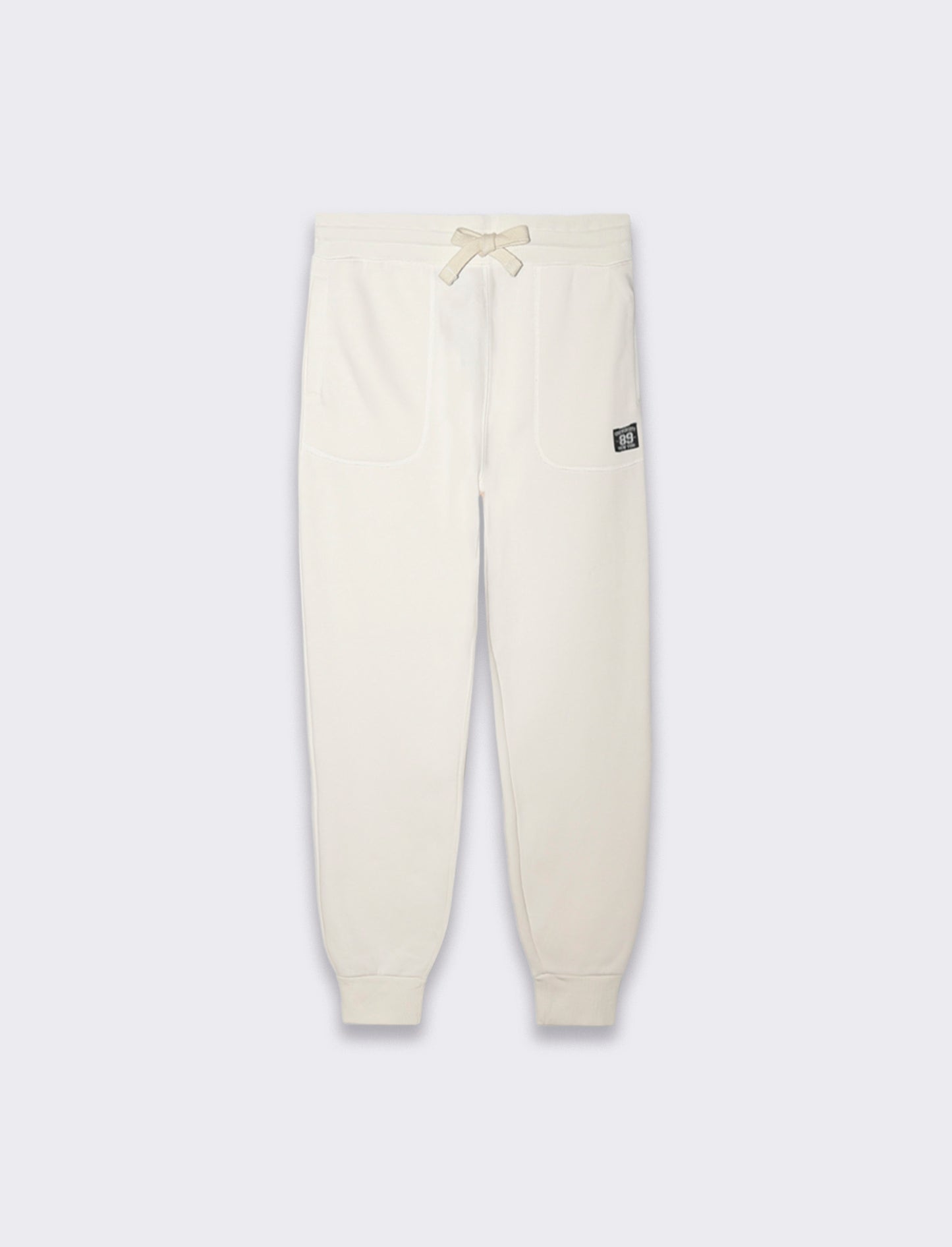 Pantaloni in felpa in misto cotone garzato relaxed fit - Bianco latte