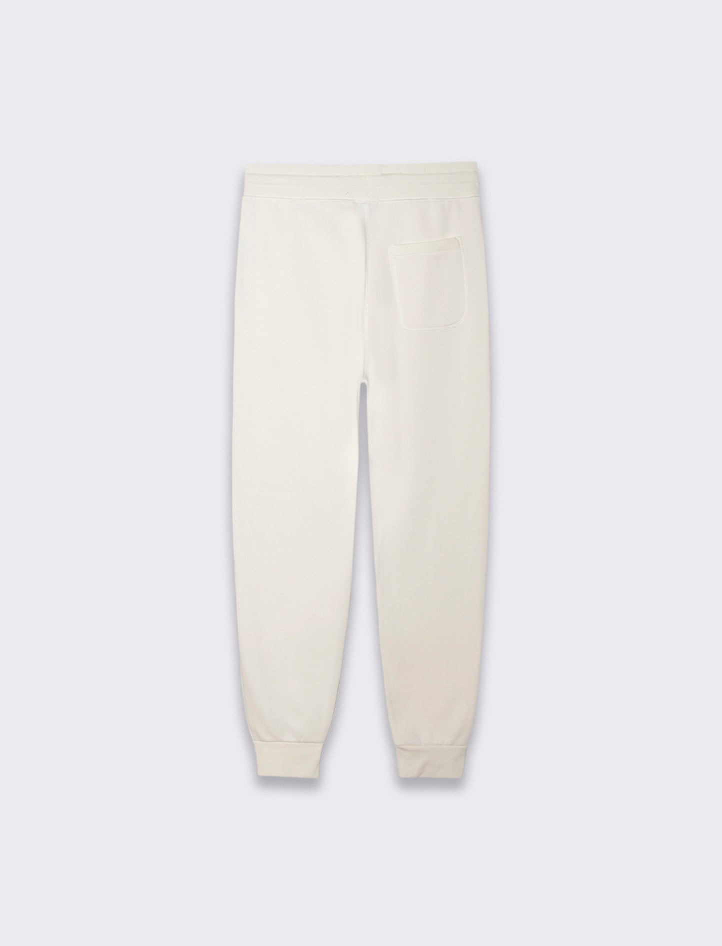 Pantaloni in felpa in misto cotone garzato relaxed fit - Bianco latte