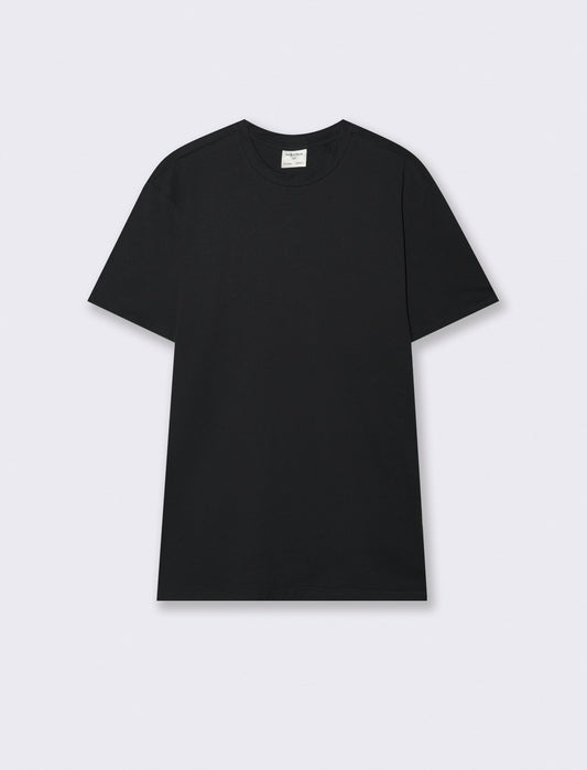 Premium cotton crew neck T-shirt short sleeves - Black