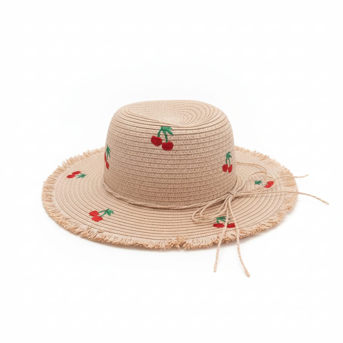 Cappello bambina falda larga con ciliege - Rosa