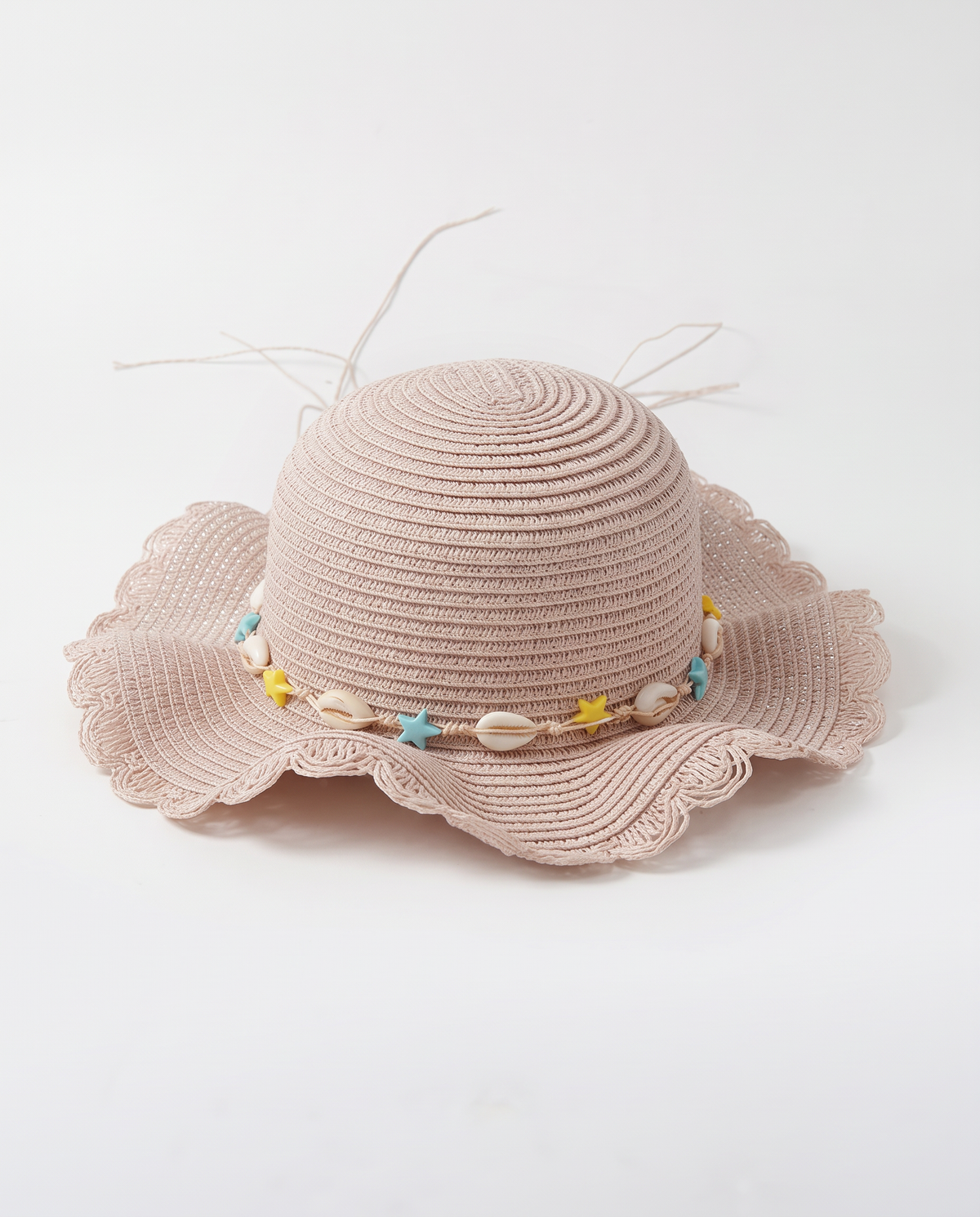 Cappello bambina falda larga con conchiglie - Rosa