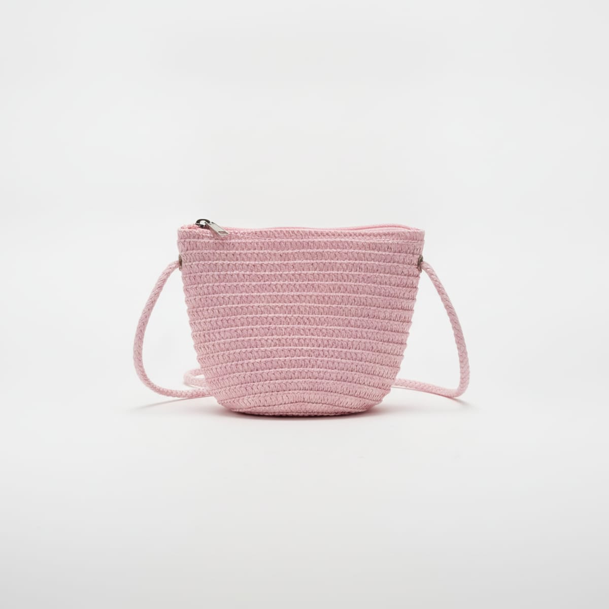 Borsa bambina con ciliege in paglia - Rosa